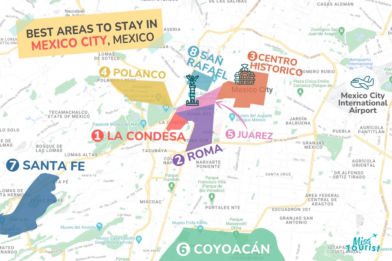 mexico city neighborhoods map