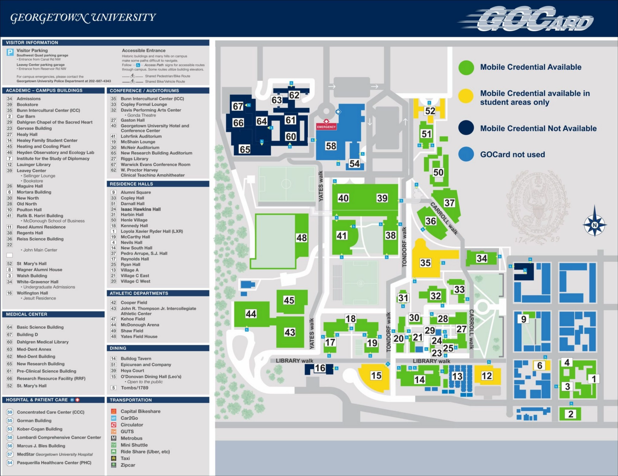 Where You Can Use Your Mobile GOCard Identification Cards At Georgetown Georgetown University