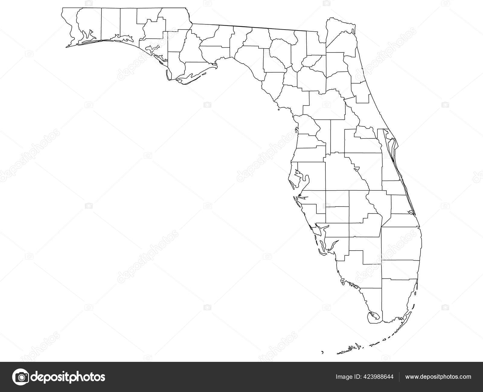 White Outline Counties Map State Florida Stock Vector By momcilo jovanov 423988644 White Outline Counties Map State Florida Stock Vector By momcilo jovanov 423988644