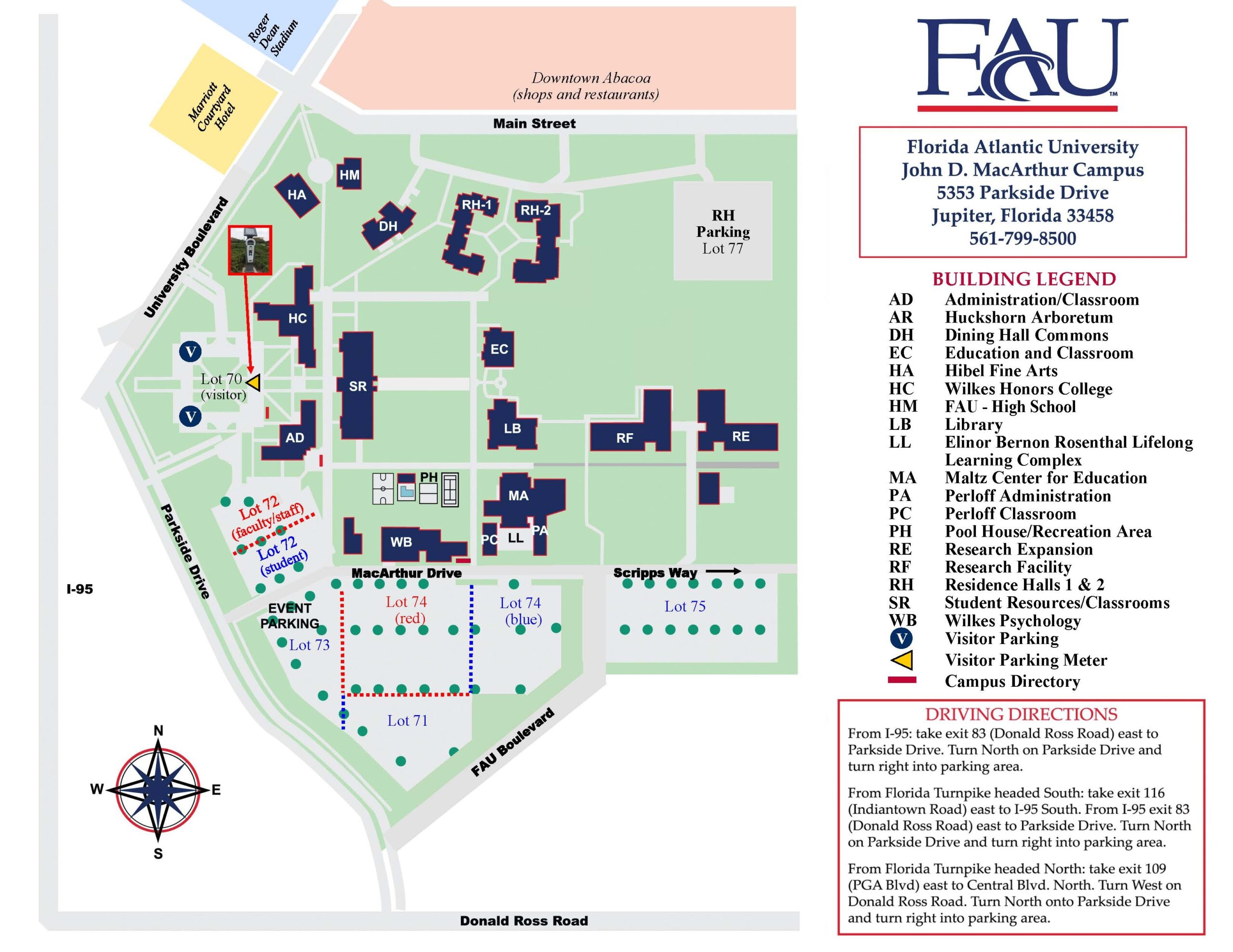Wilkes Honors College Jupiter Campus Map Florida Atlantic University