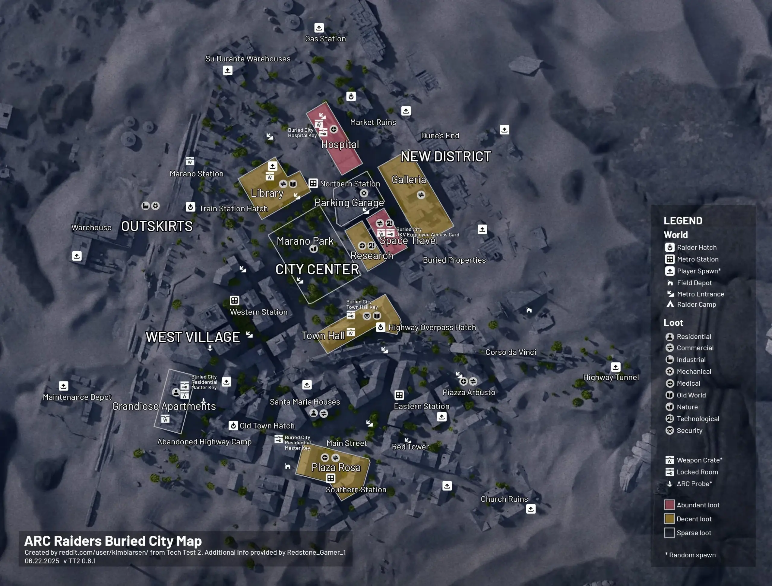 WIP Buried City Map Looking For Intel On Raider Camps Weapon Crates And ARC Probes Spawn Locations R ArcRaiders