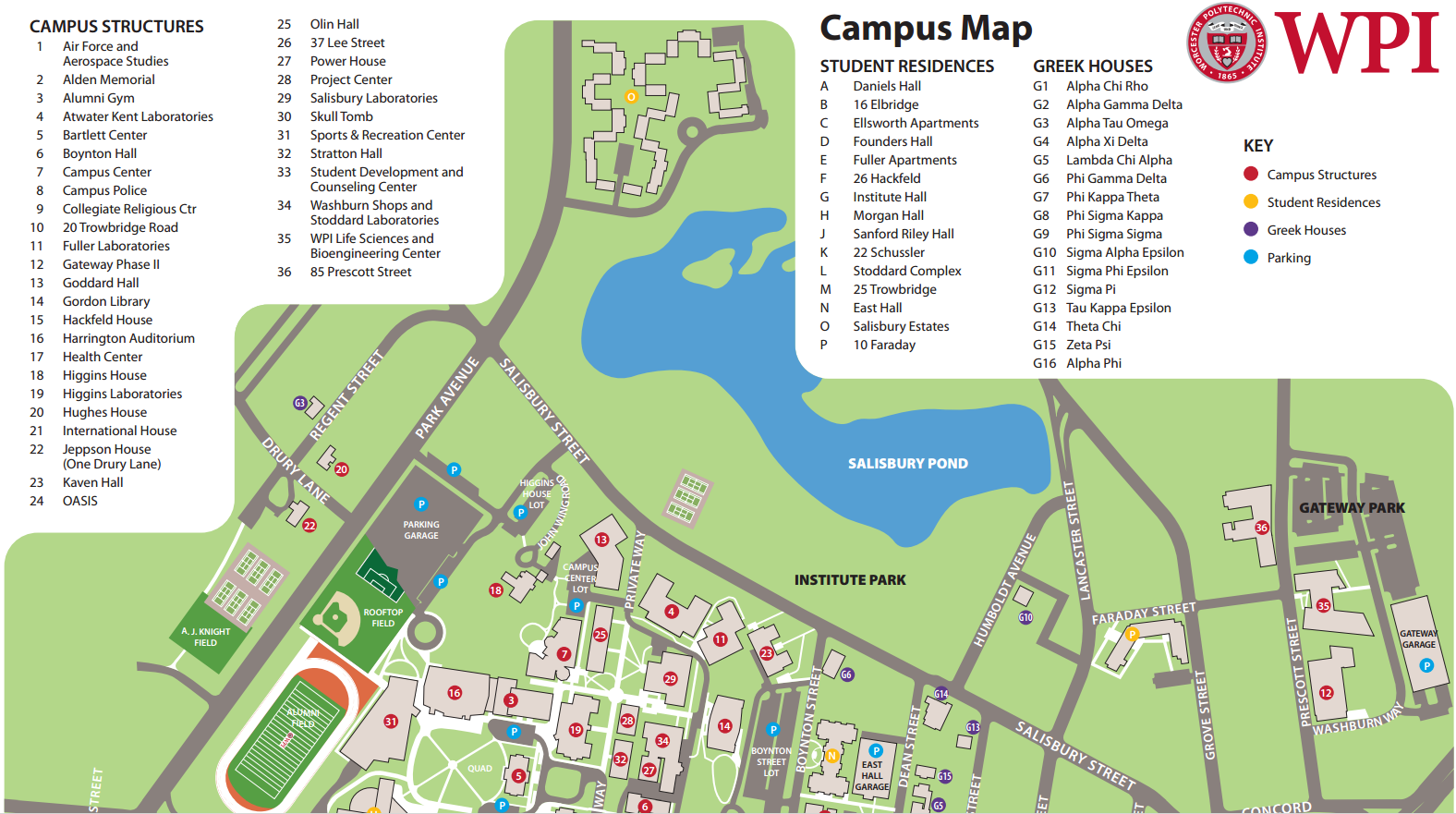 WPI Campus Map Worcester Area Masters WPI Campus Map Worcester Area Masters
