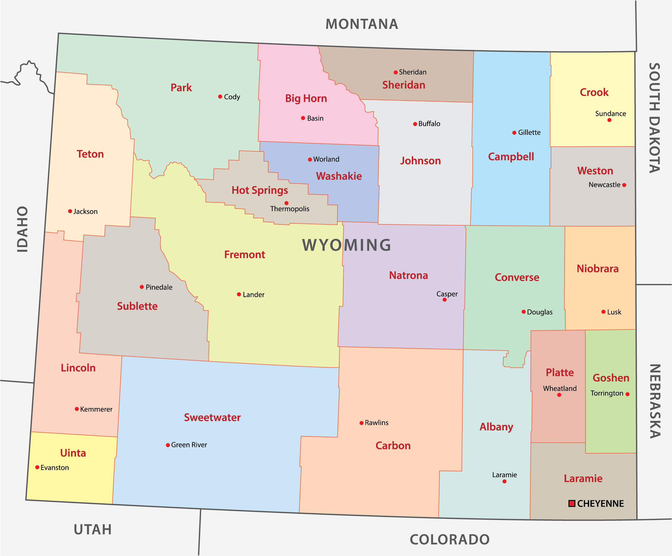 Wyoming Counties Map Mappr