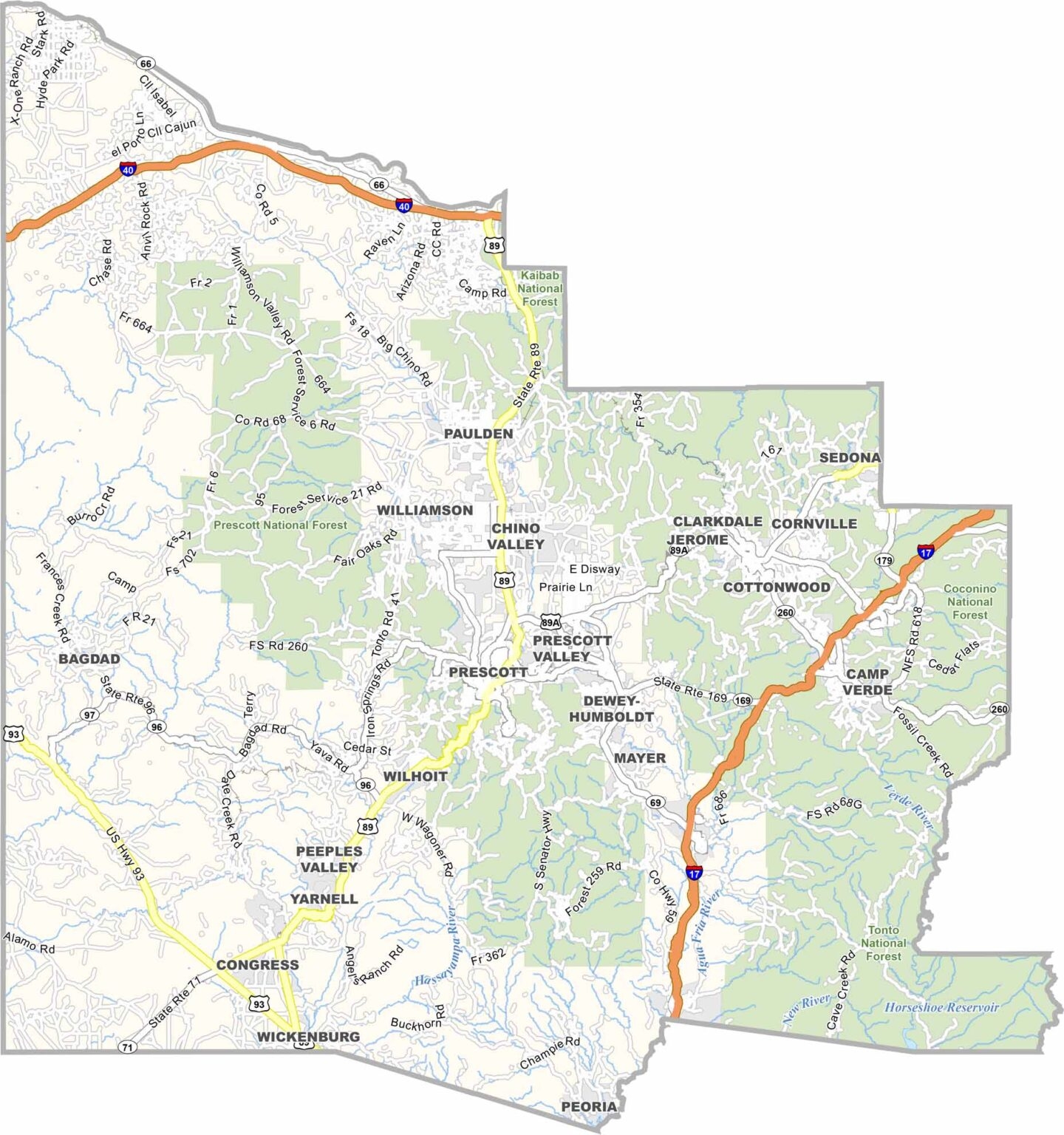 Yavapai County Map Arizona US County Maps Yavapai County Map Arizona US County Maps