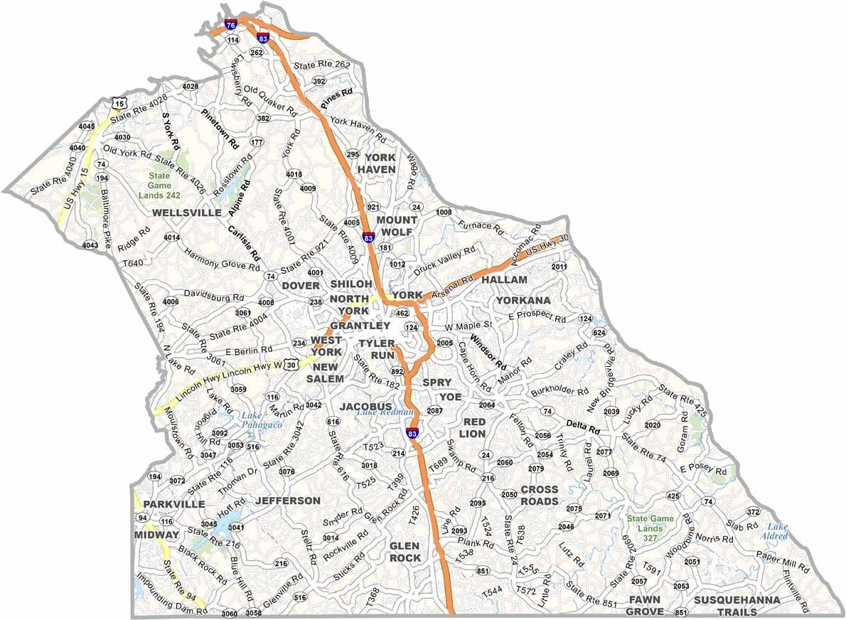 York County Map Pennsylvania US County Maps York County Map Pennsylvania US County Maps