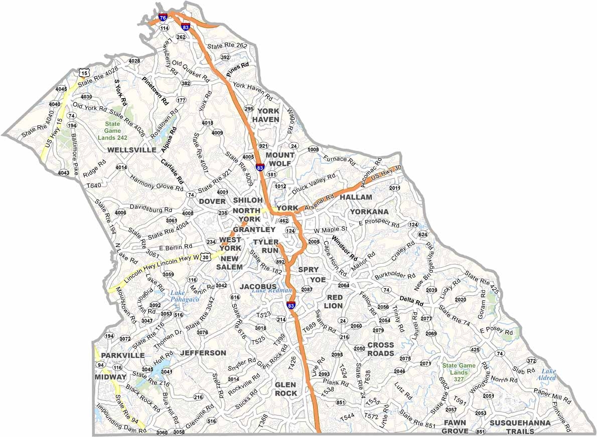 York County Map Pennsylvania US County Maps York County Map Pennsylvania US County Maps