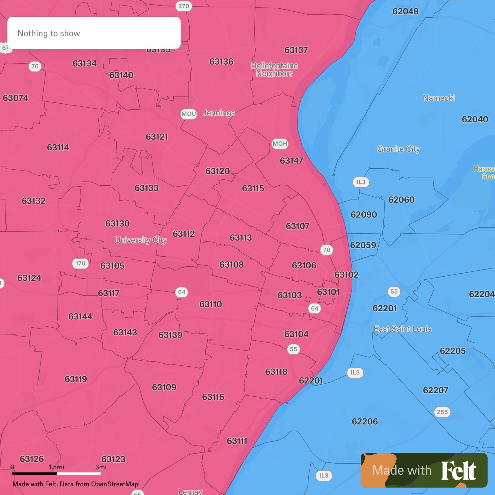 st louis county mo zip code map