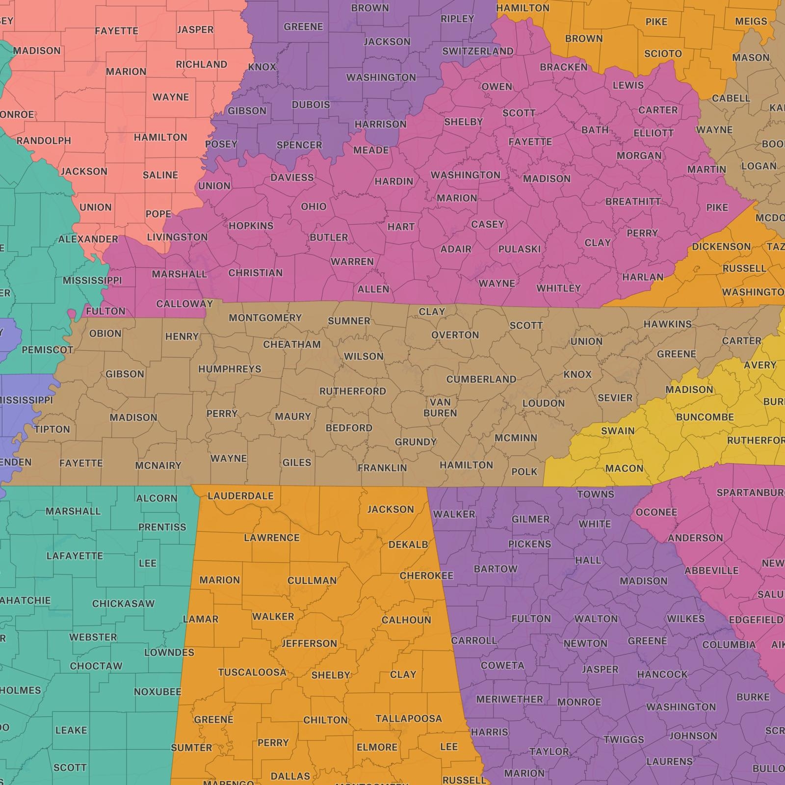 ZIP Codes In Tennessee