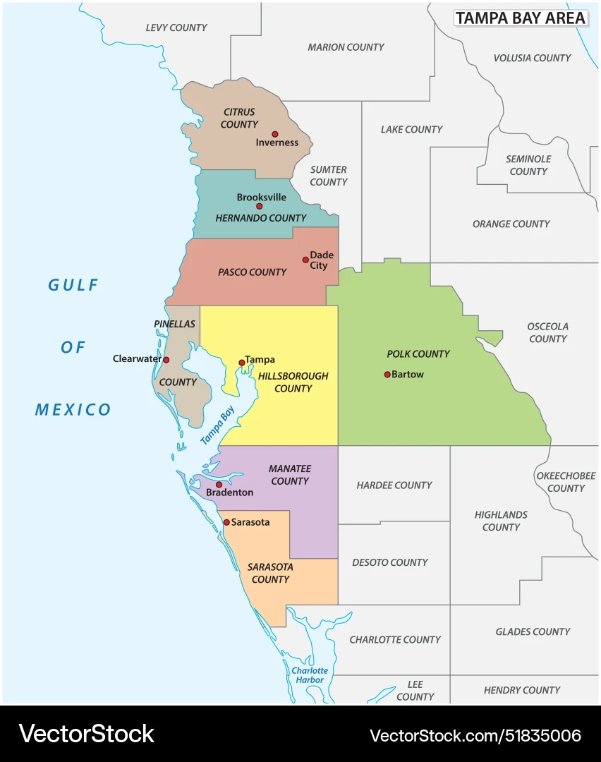 map of tampa bay area cities