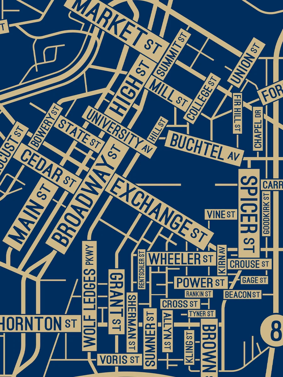akron ohio city map
