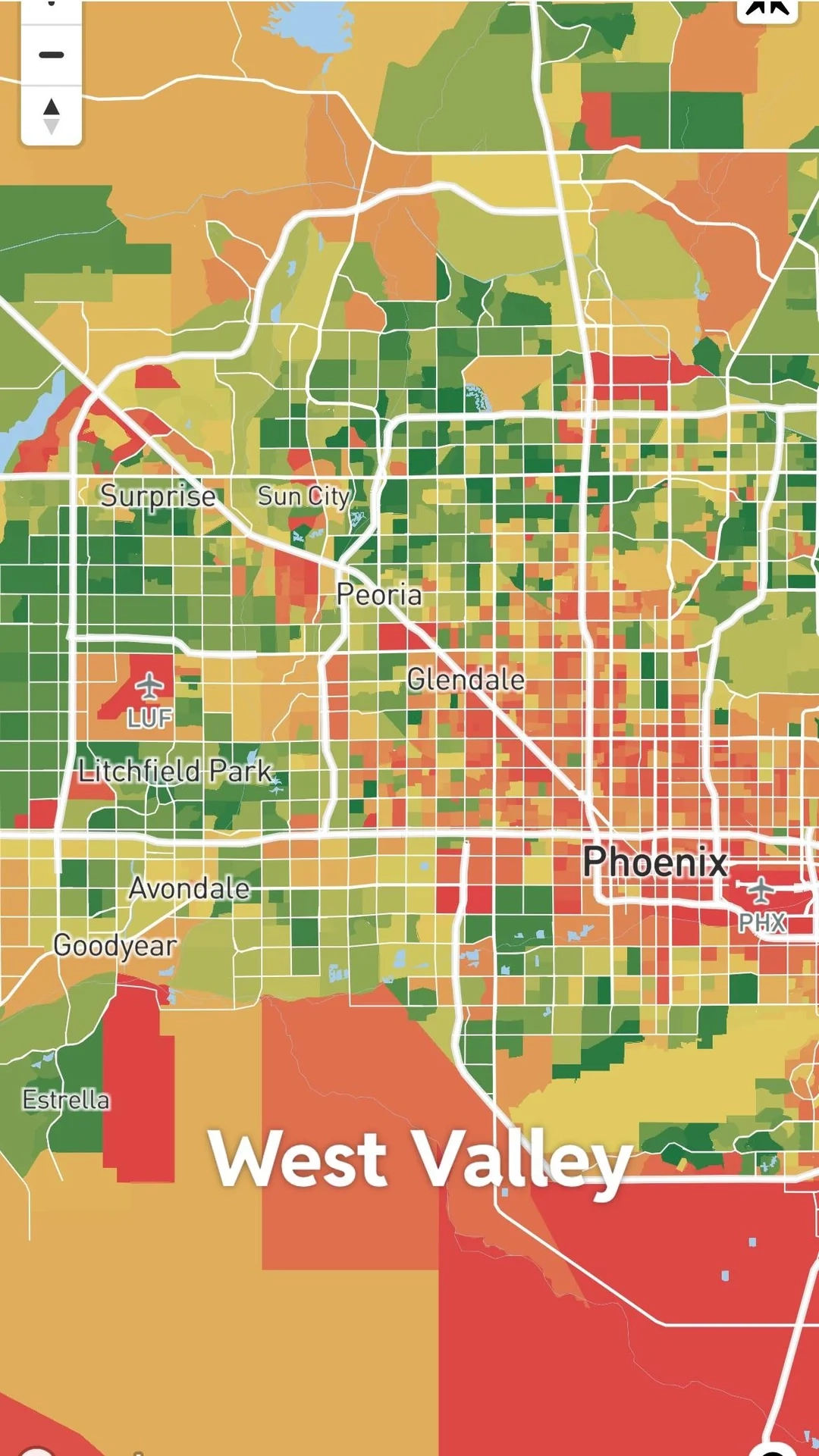 Arizona Metro Areas Violent Crime Per 1 000 Residents Map R arizona