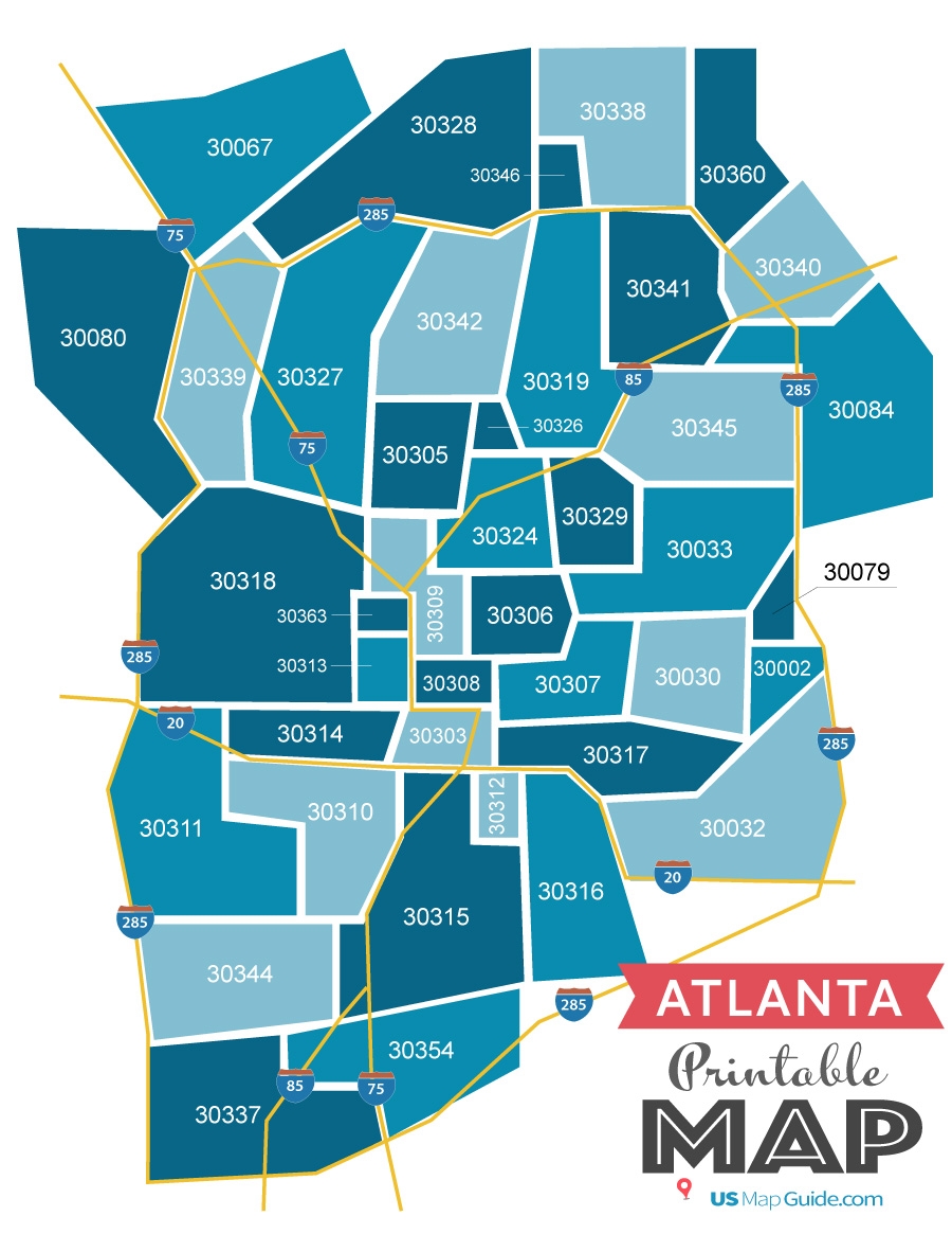 Atlanta GA Zip Code Map 40 Zip Codes US Map Guide Atlanta GA Zip Code Map 40 Zip Codes US Map Guide