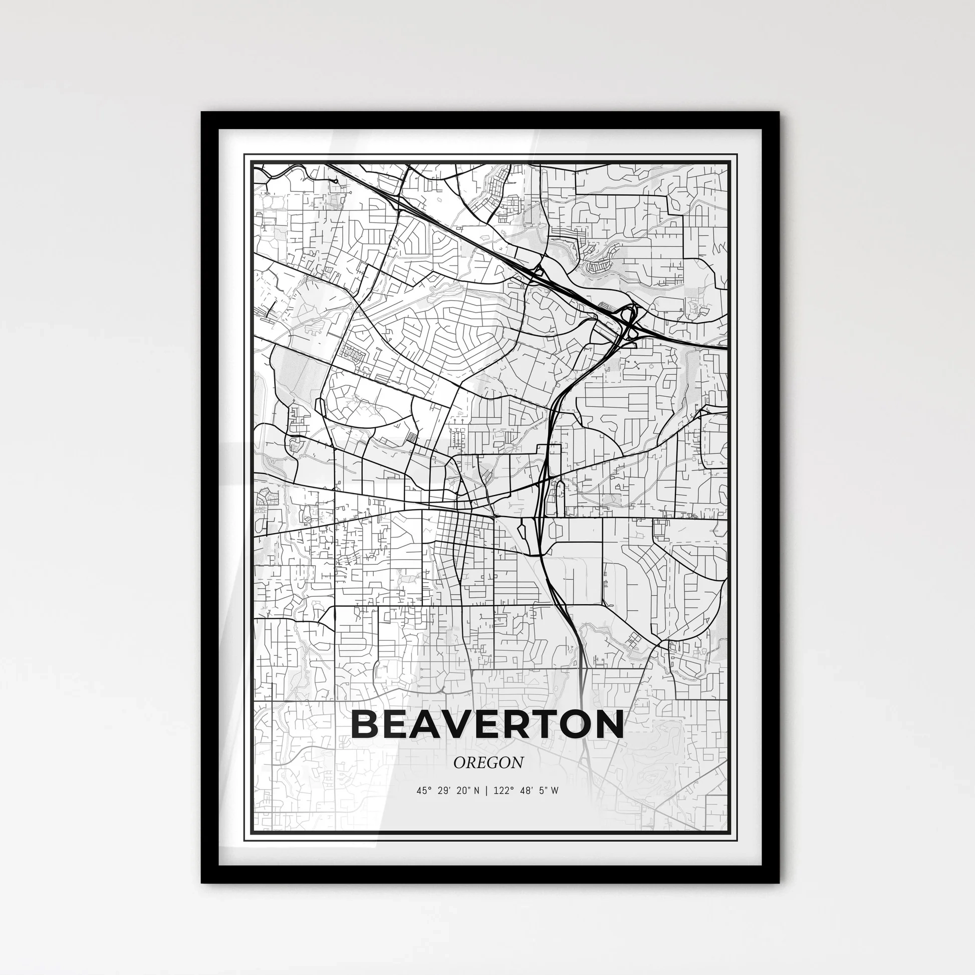 Beaverton Oregon Map Black And White Art Print HEBSTREIT Beaverton Oregon Map Black And White Art Print HEBSTREIT