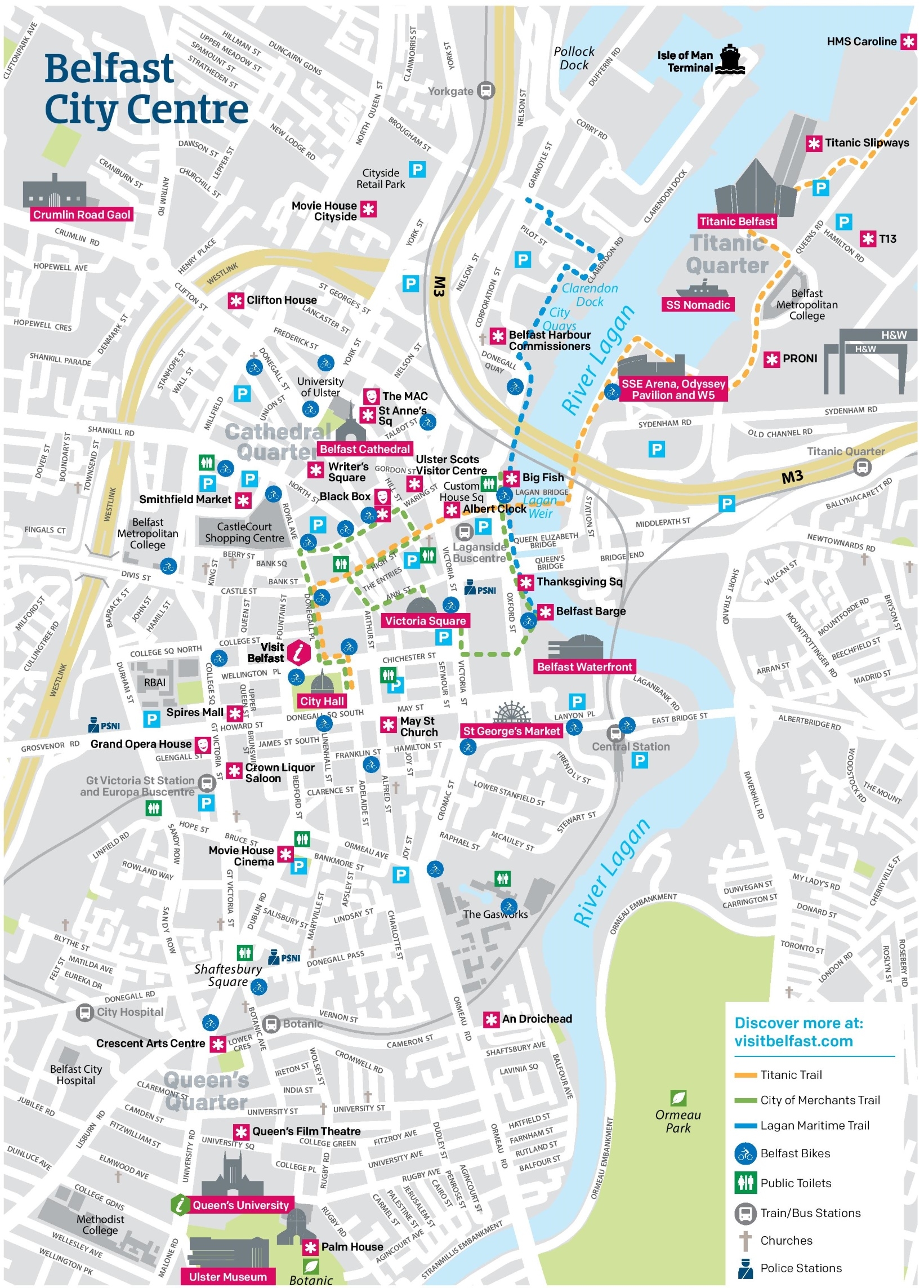 Belfast City Centre Map Ontheworldmap Belfast City Centre Map Ontheworldmap