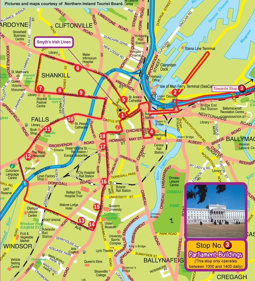 city map of belfast northern ireland