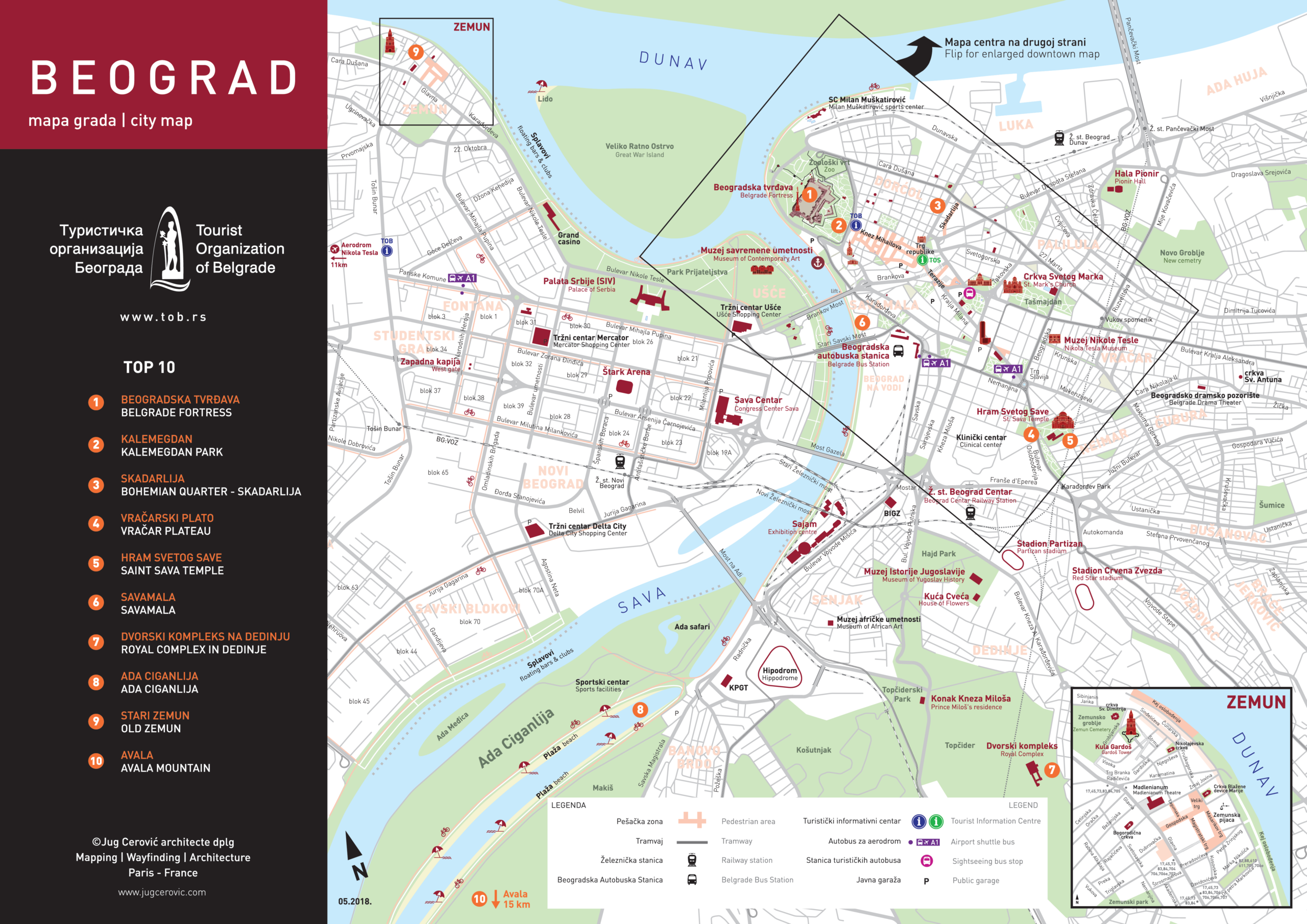 belgrade tourist map inat