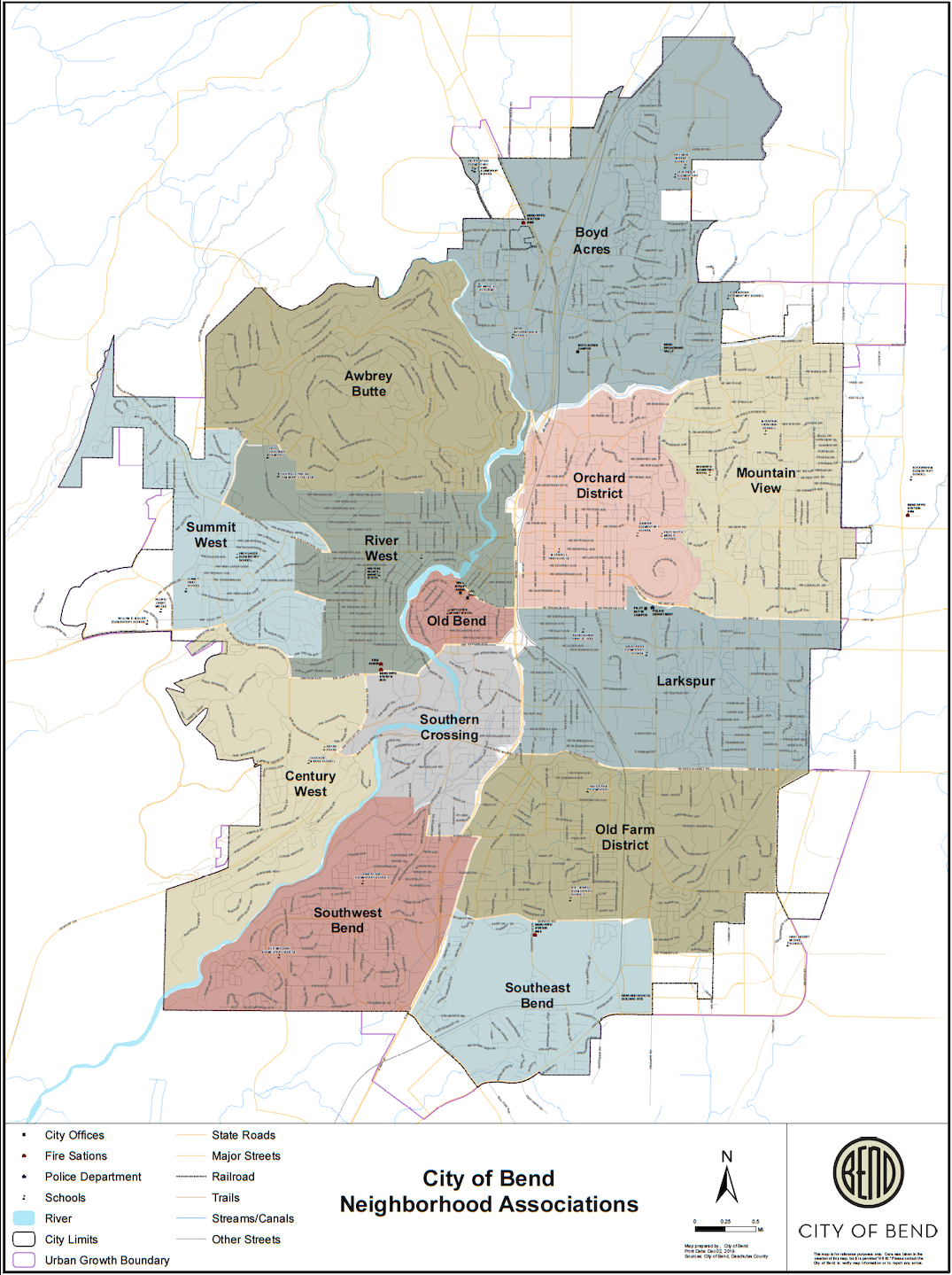 Bend Real Estate Neighborhood Map