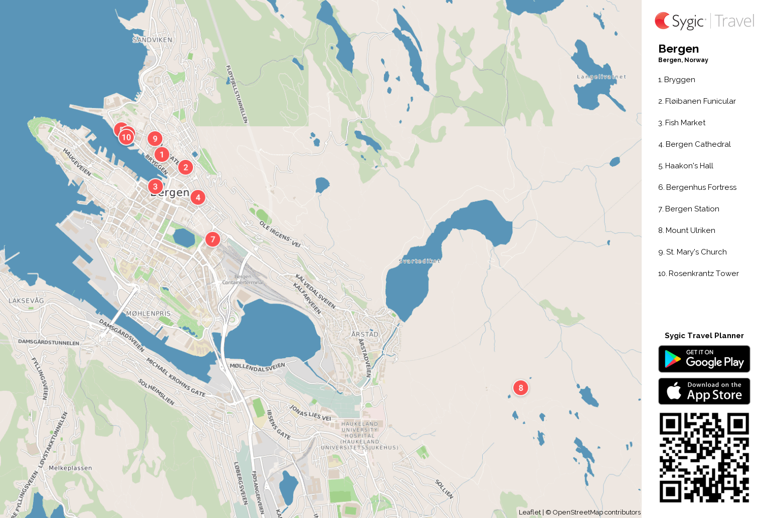 bergen norway city map