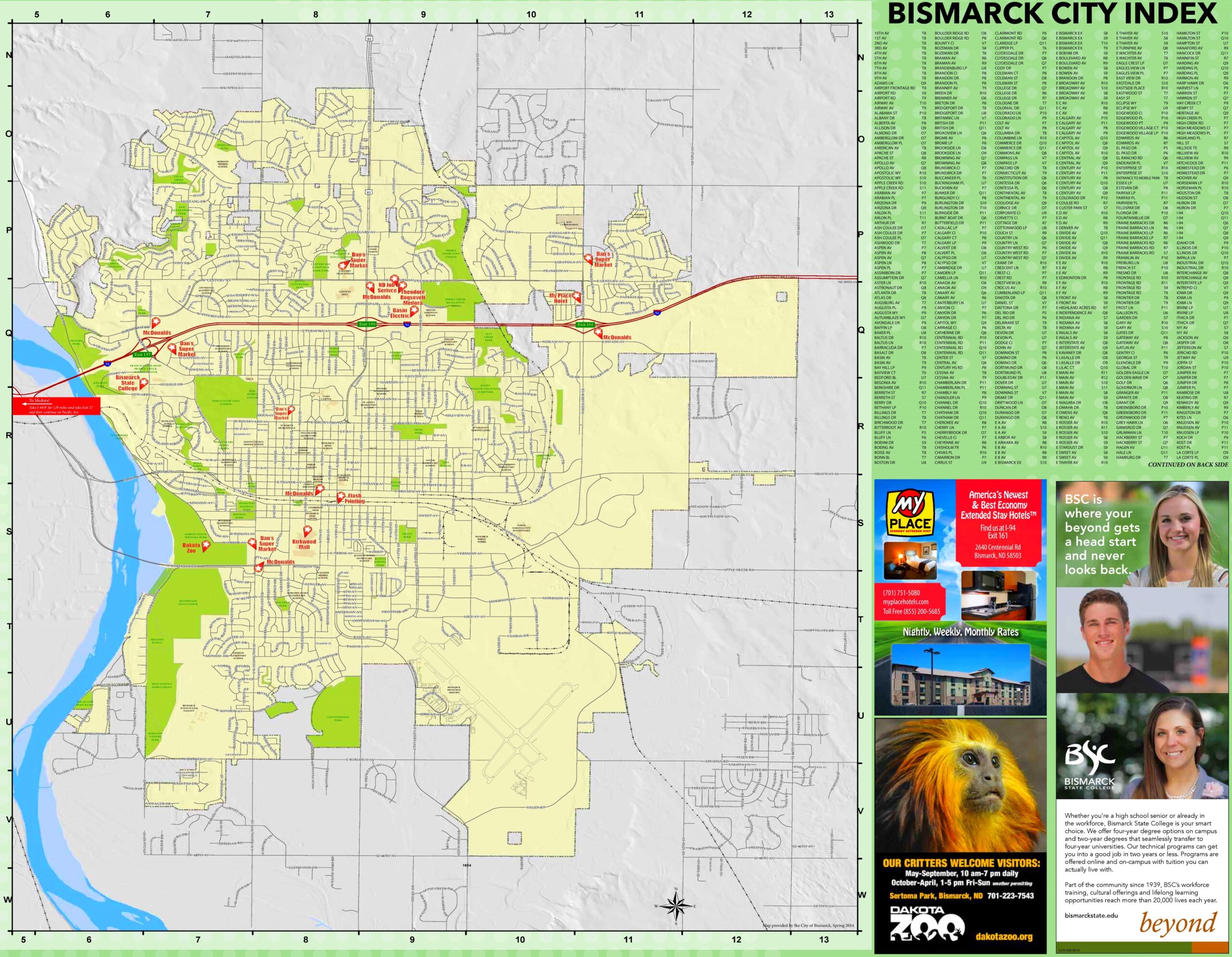 Bismarck Street Map Ontheworldmap Bismarck Street Map Ontheworldmap