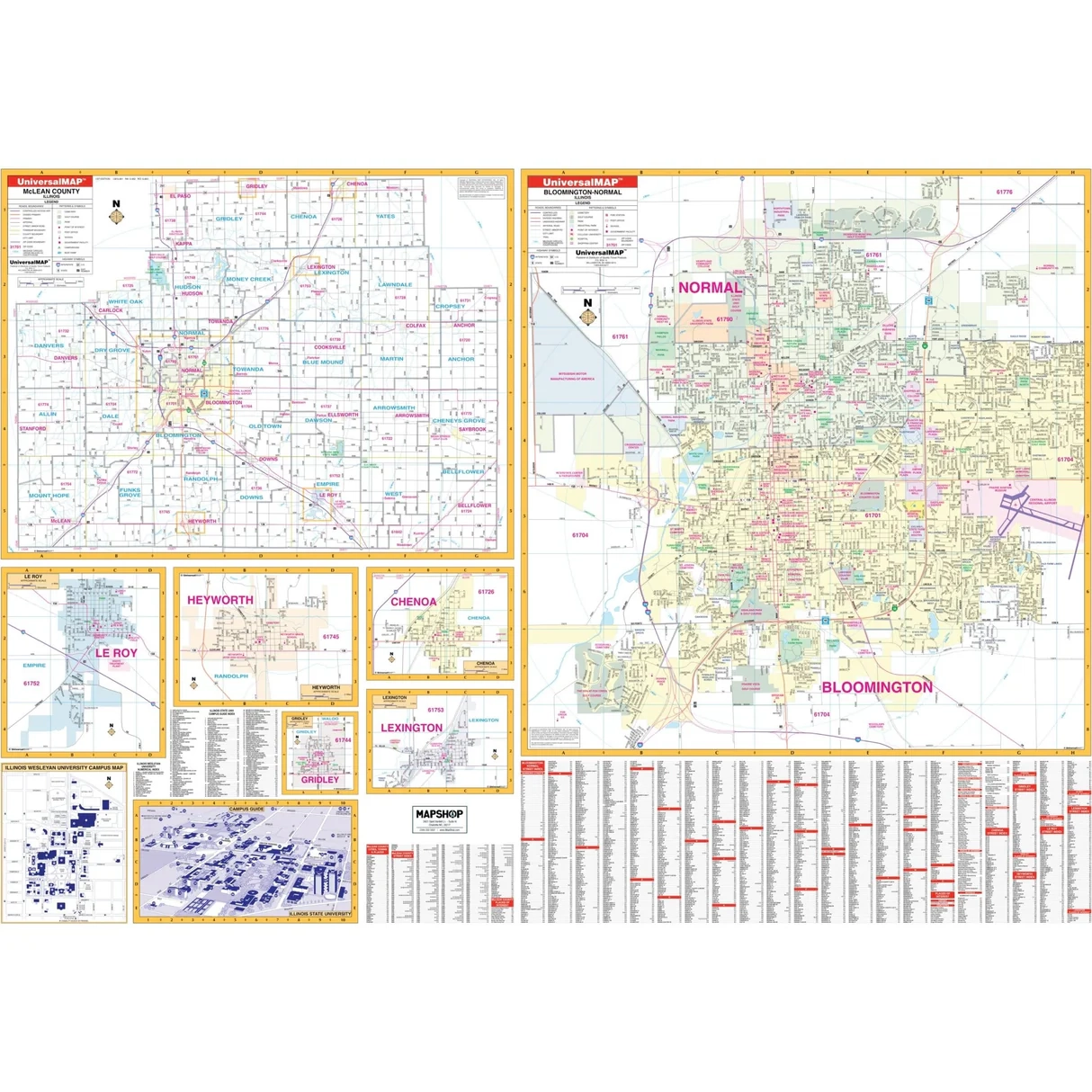Bloomington IL Wall Map Shop City County Maps Ultimate Globes Bloomington IL Wall Map Shop City County Maps Ultimate Globes