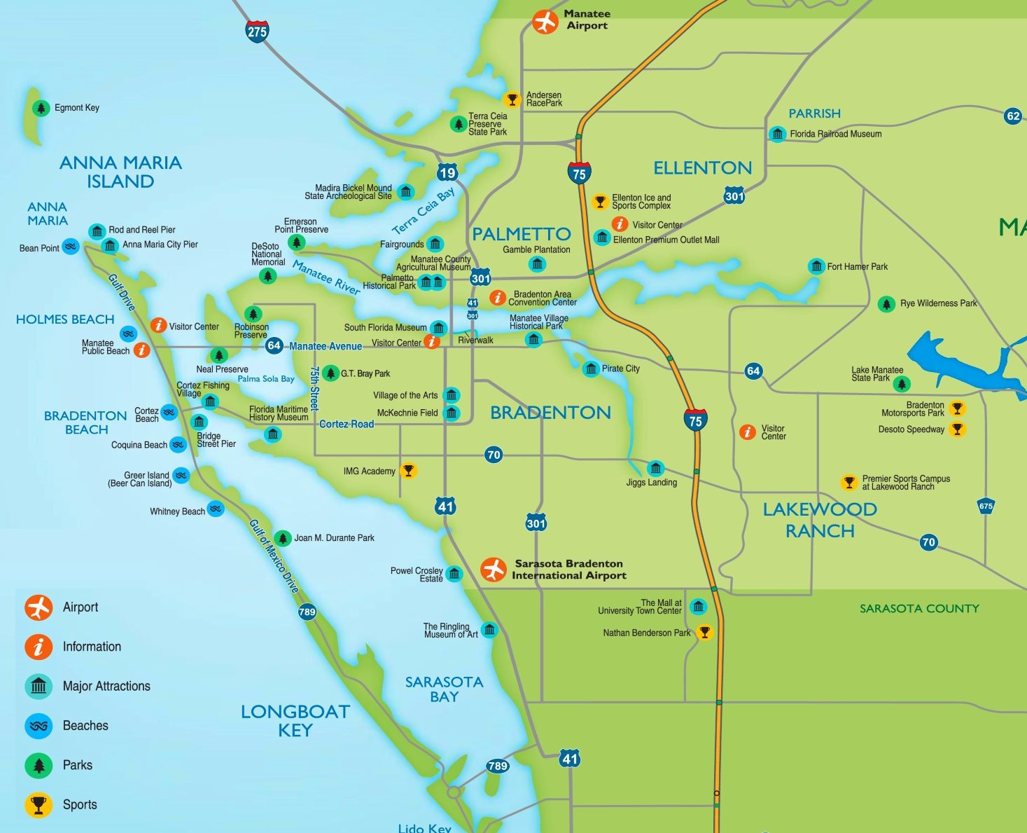 Bradenton Tourist Map Ontheworldmap