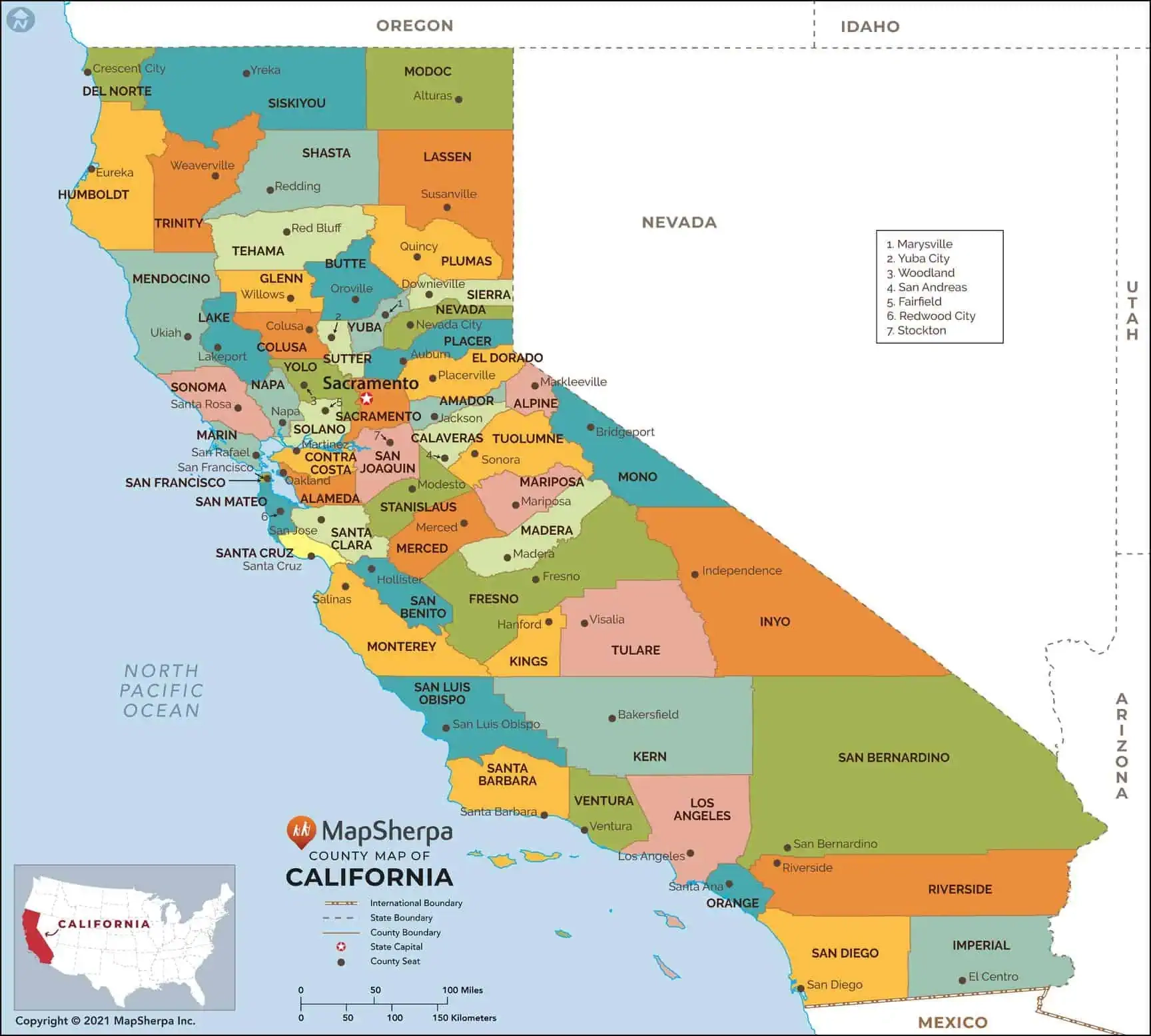 California Counties Map By MapSherpa The Map Shop California Counties Map By MapSherpa The Map Shop