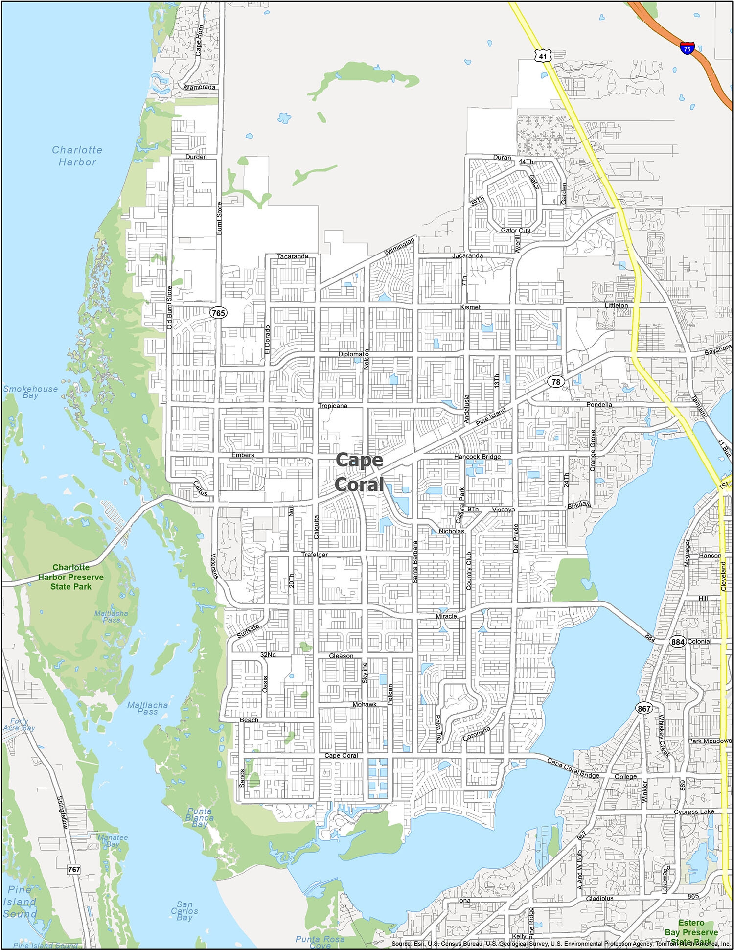 Cape Coral Florida Map GIS Geography Cape Coral Florida Map GIS Geography