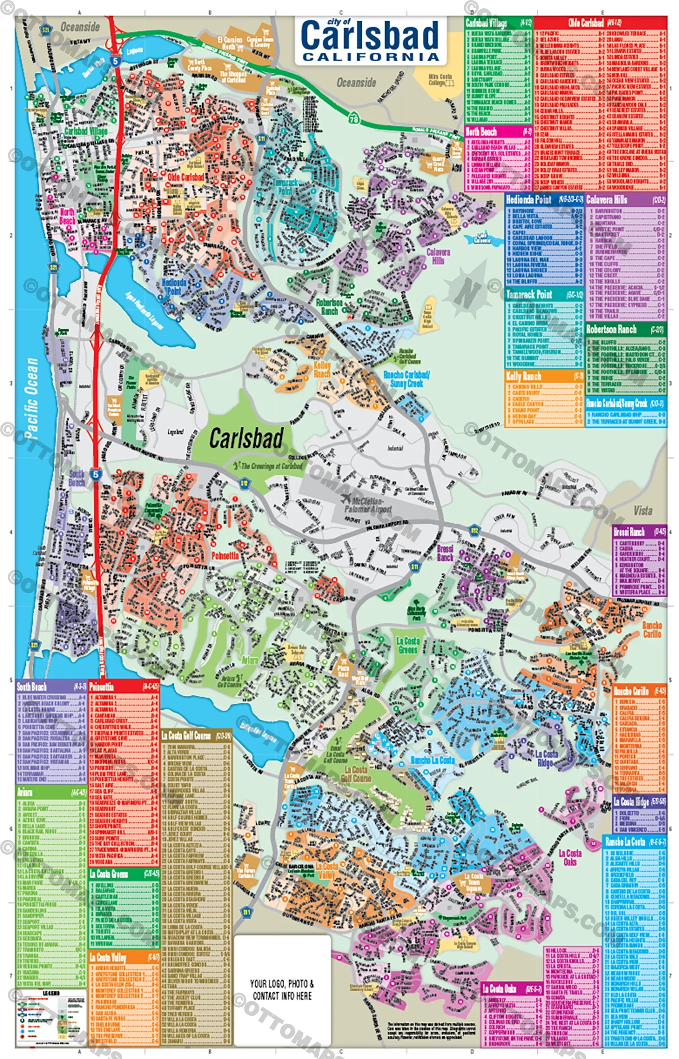 Carlsbad Map San Diego County CA FILES PDF And AI Editable Vec Otto Maps