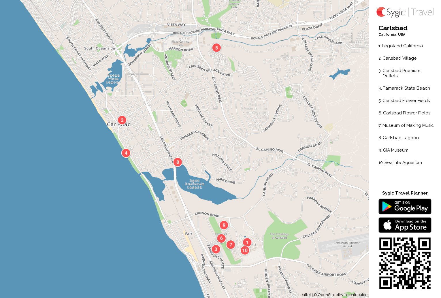 Carlsbad Printable Tourist Map