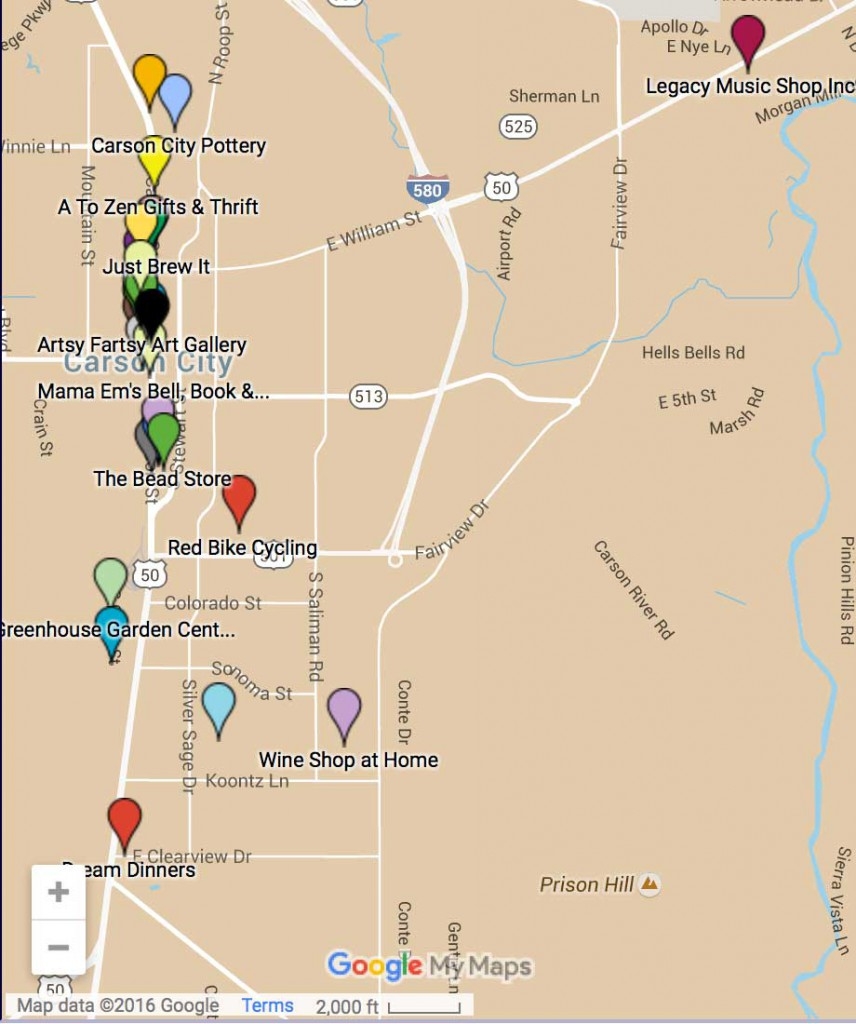 Carson City Map NevadaGram From The Nevada Travel Network