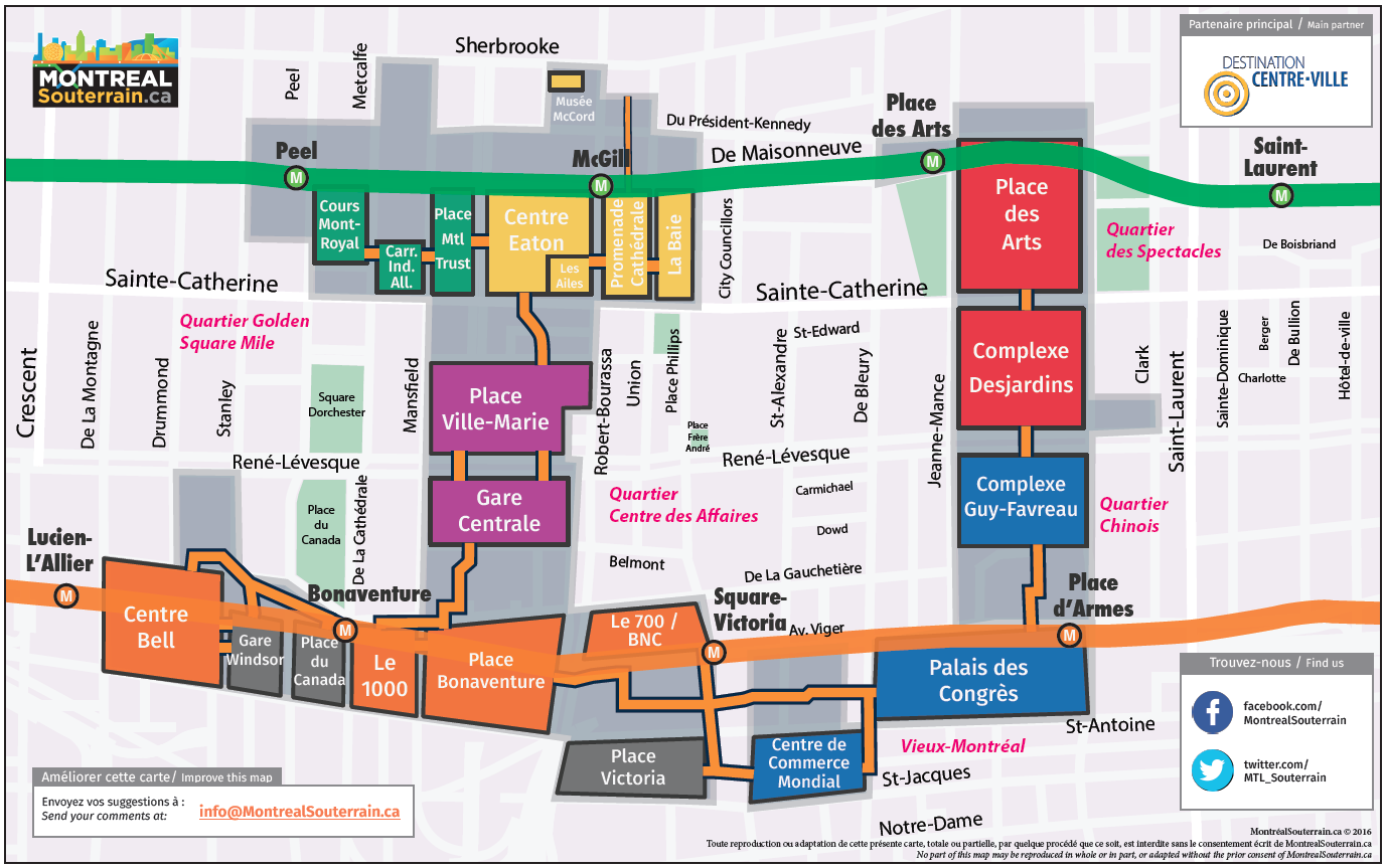 Cartes Montr al Souterrain Montr al Souterrain Map