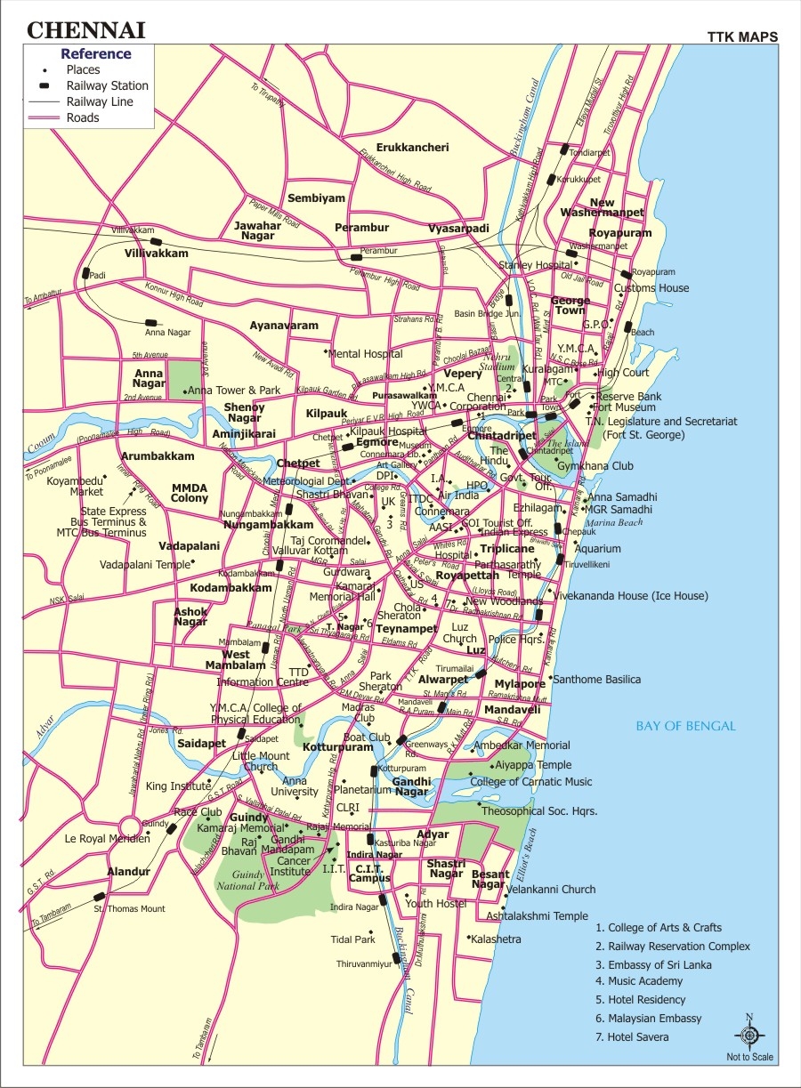 Chennai City Map City Map Of Chennai With Important Places NewKerala Com India