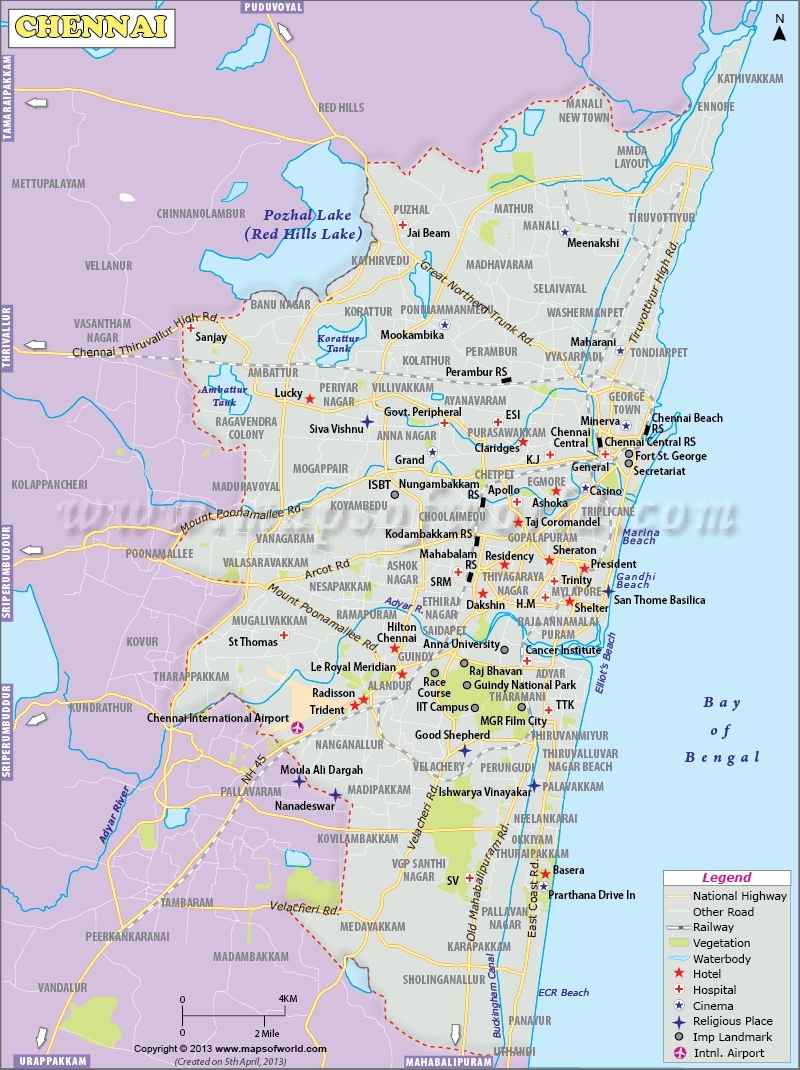 Chennai Map City Map Of Chennai Tamilnadu India