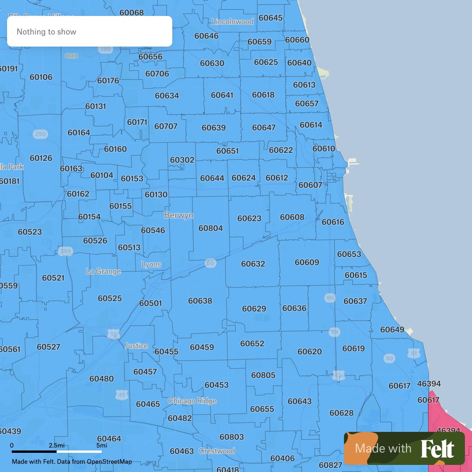 Chicago City ZIP Code Map Illinois Counties And Towns