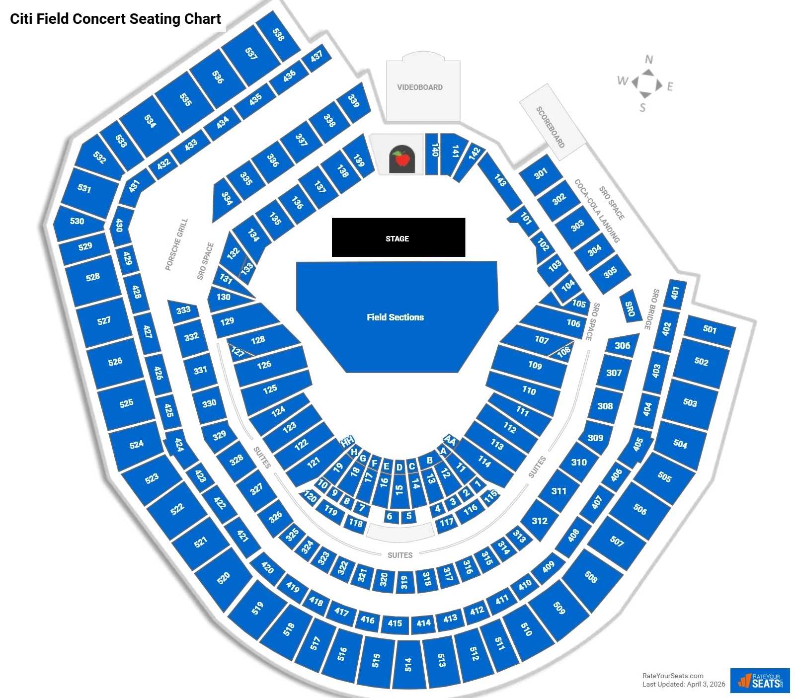 Citi Field Concert Seating Chart RateYourSeats