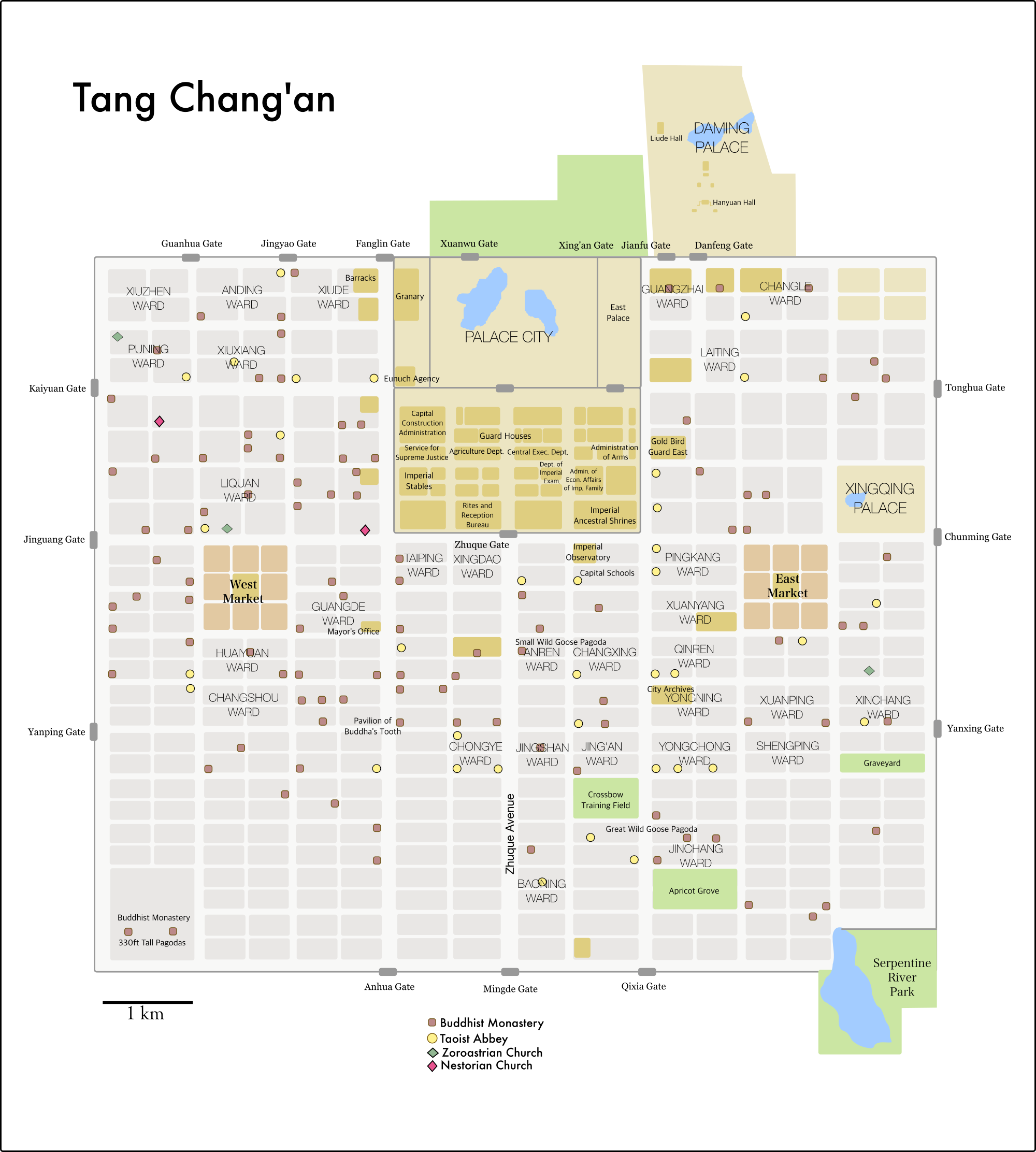 City Map Of Tang Era Chang an OC 2000 2224 R MapPorn