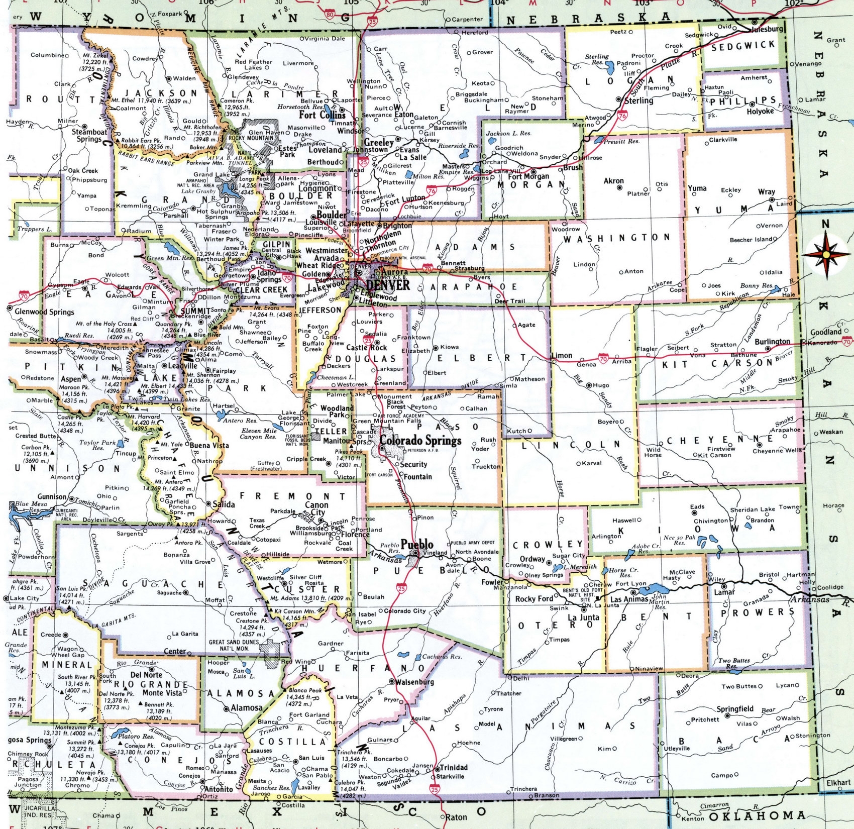 colorado city county map colorado city county map
