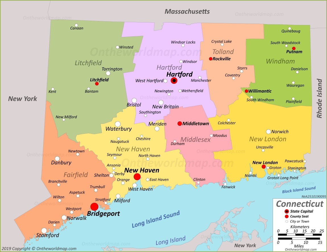 connecticut cities map connecticut cities map