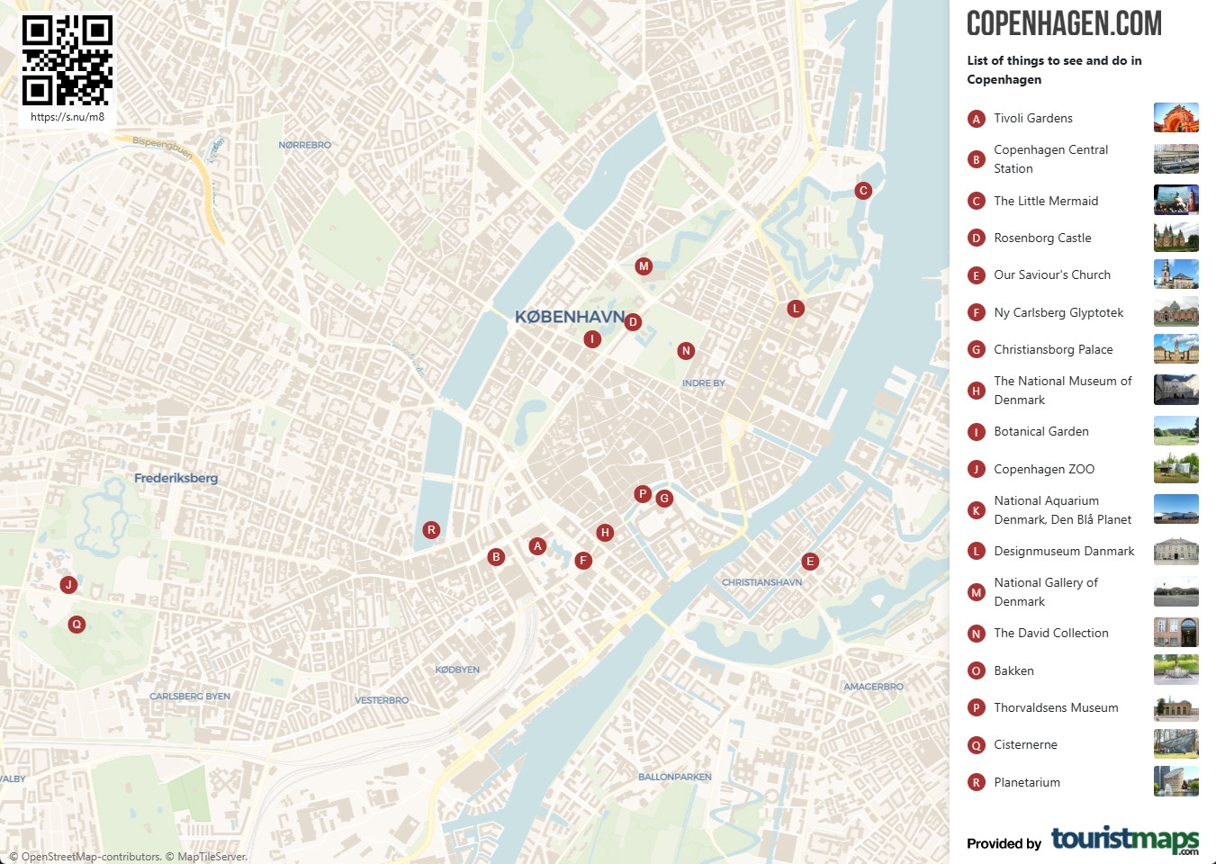 Copenhagen Map With Tourist Attractions Copenhagen Copenhagen Map With Tourist Attractions Copenhagen