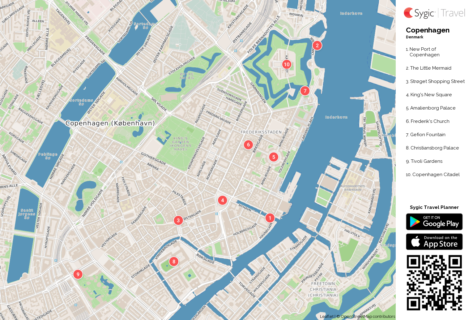 Copenhagen Printable Tourist Map Copenhagen Printable Tourist Map