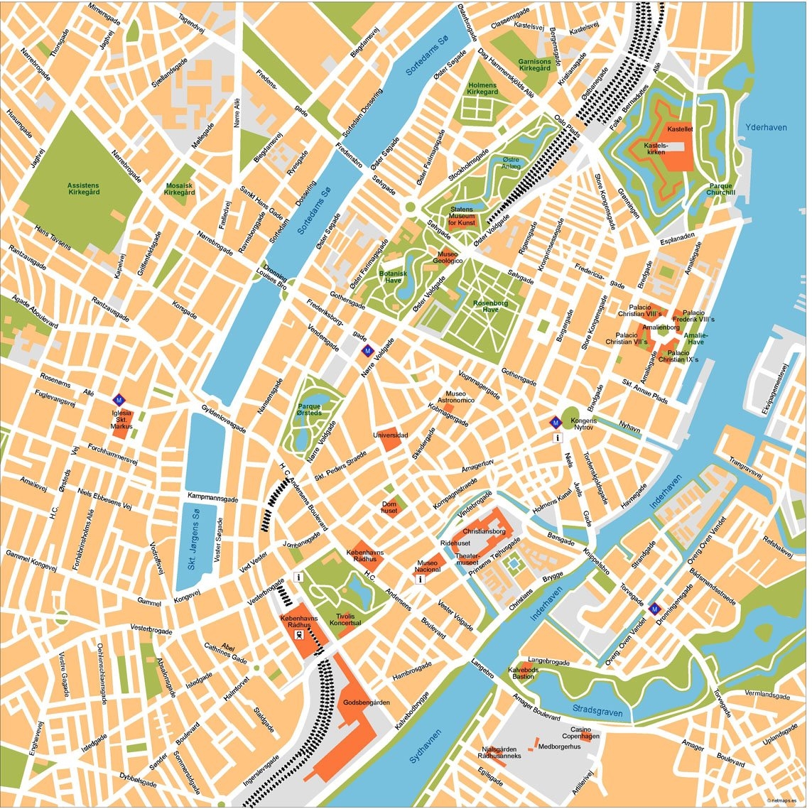 Copenhagen Vector Map Vector World Maps Copenhagen Vector Map Vector World Maps