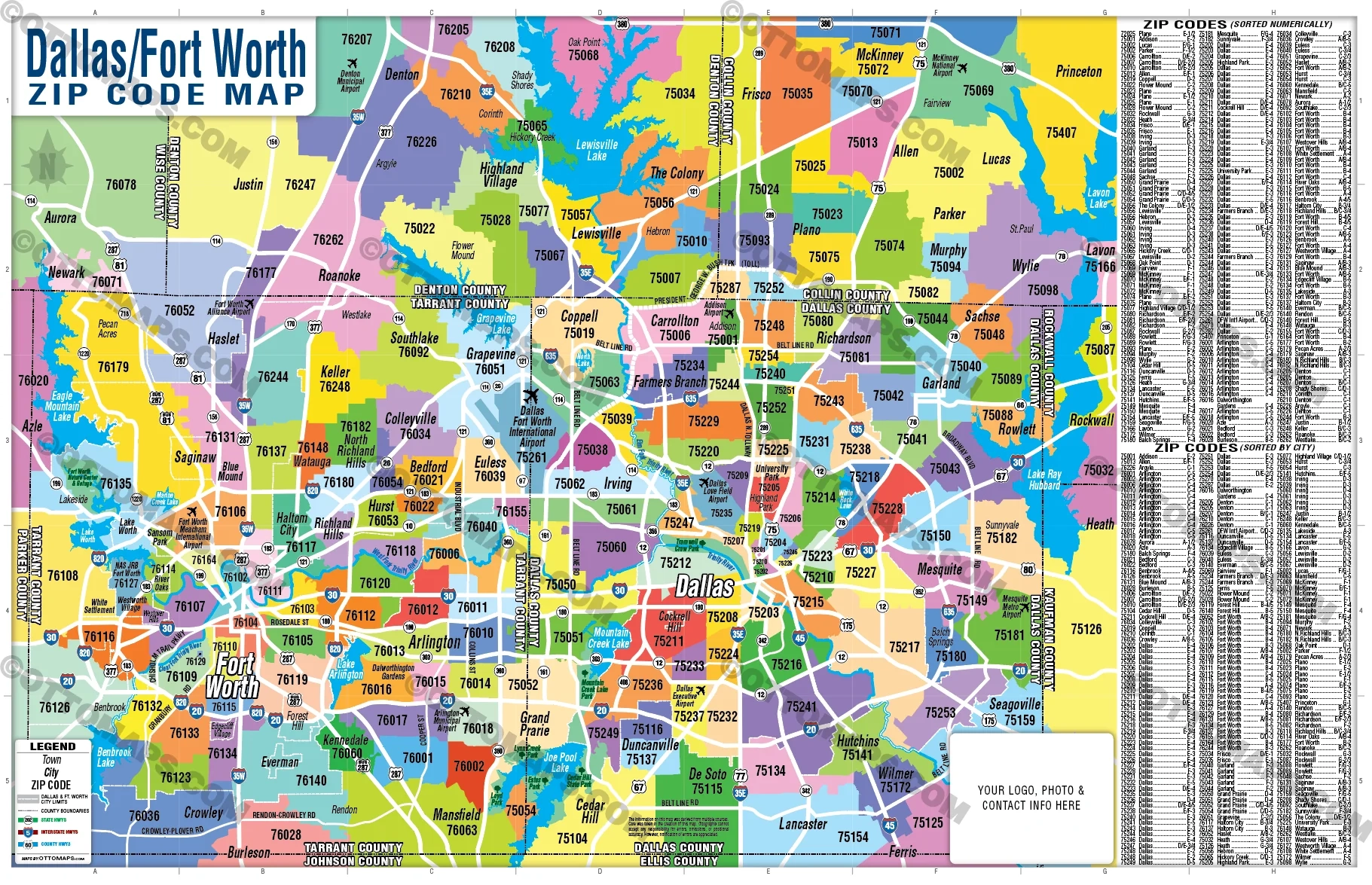 Dallas Fort Worth Zip Code Map Zip Codes Colorized Otto Maps Dallas Fort Worth Zip Code Map Zip Codes Colorized Otto Maps