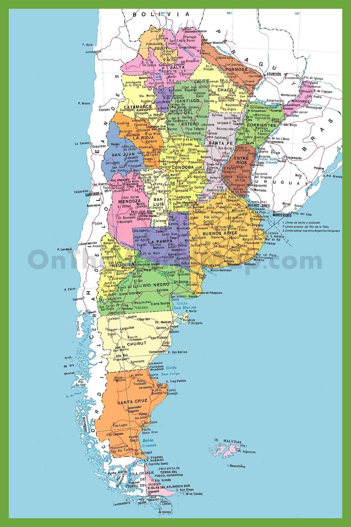map of argentina with cities