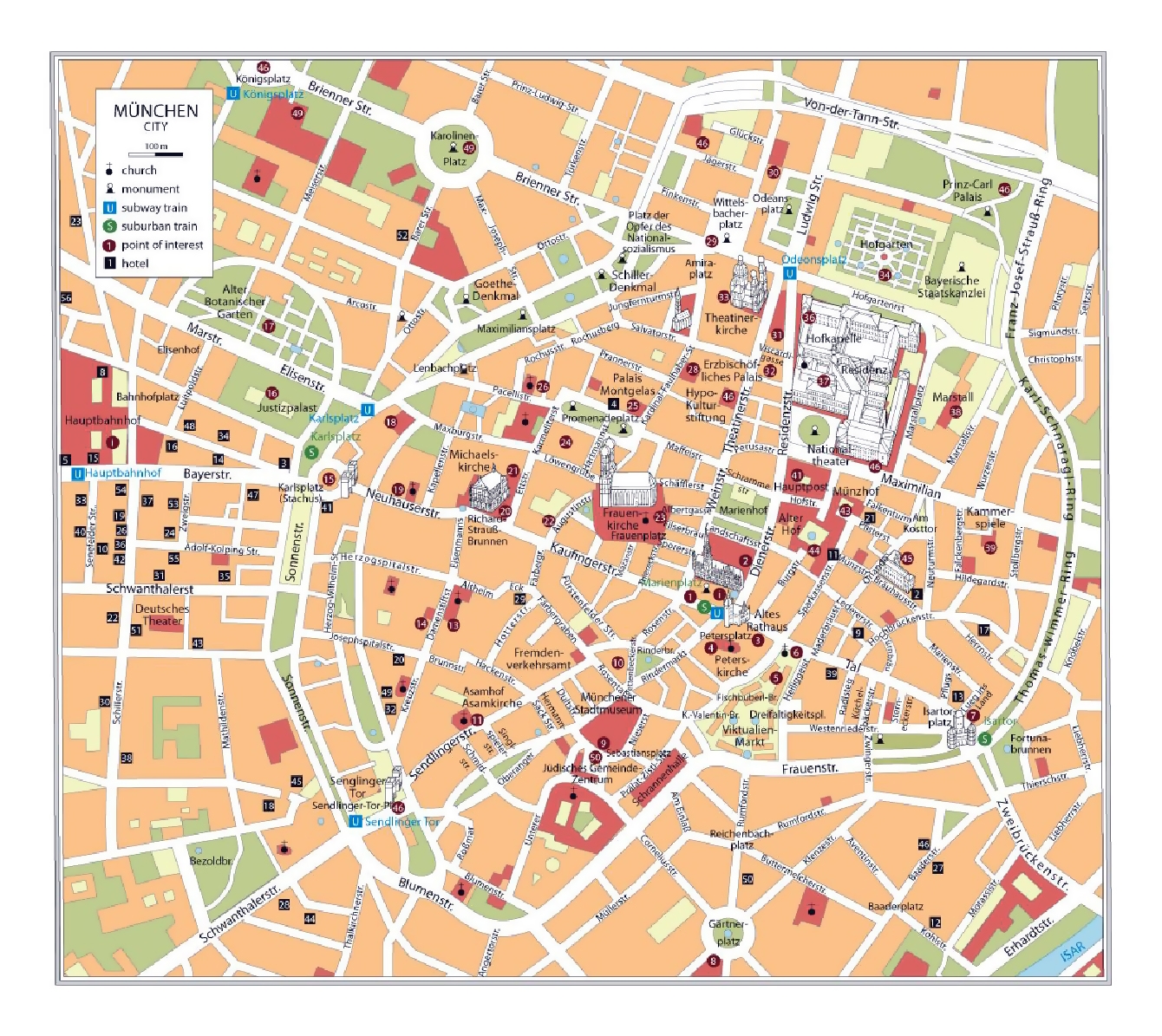 Detailed Tourist Map Of Downtown Of Munich City Munich Germany Europe Mapsland Maps Of The World Detailed Tourist Map Of Downtown Of Munich City Munich Germany Europe Mapsland Maps Of The World