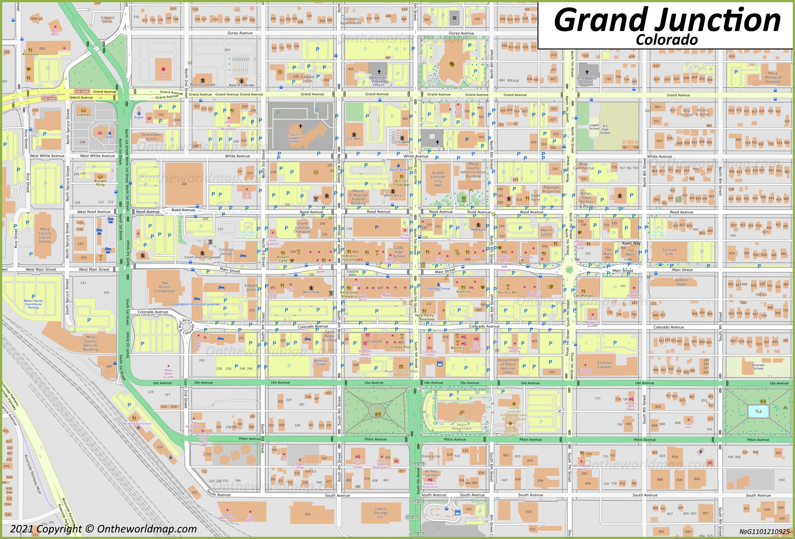 Downtown Grand Junction Map Ontheworldmap