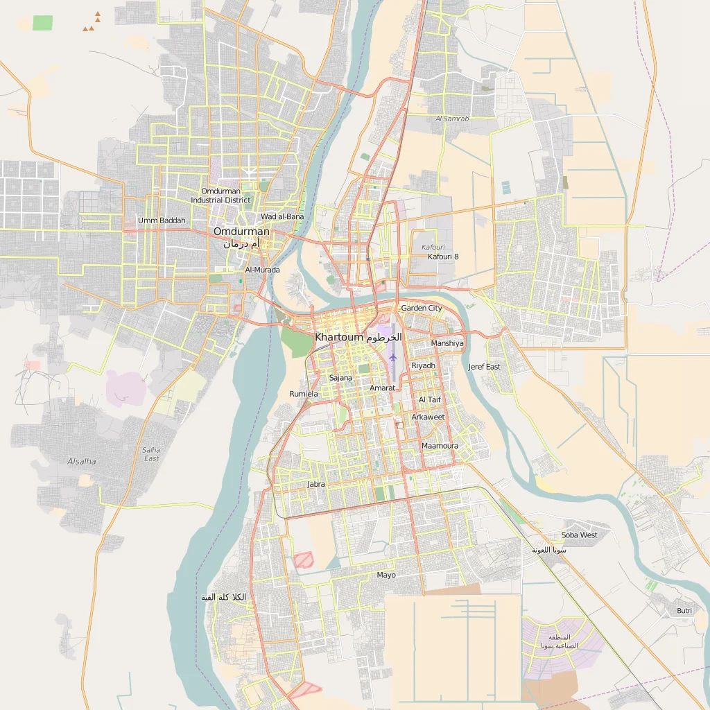 Editable City Map Of Khartoum Map Illustrators Editable City Map Of Khartoum Map Illustrators