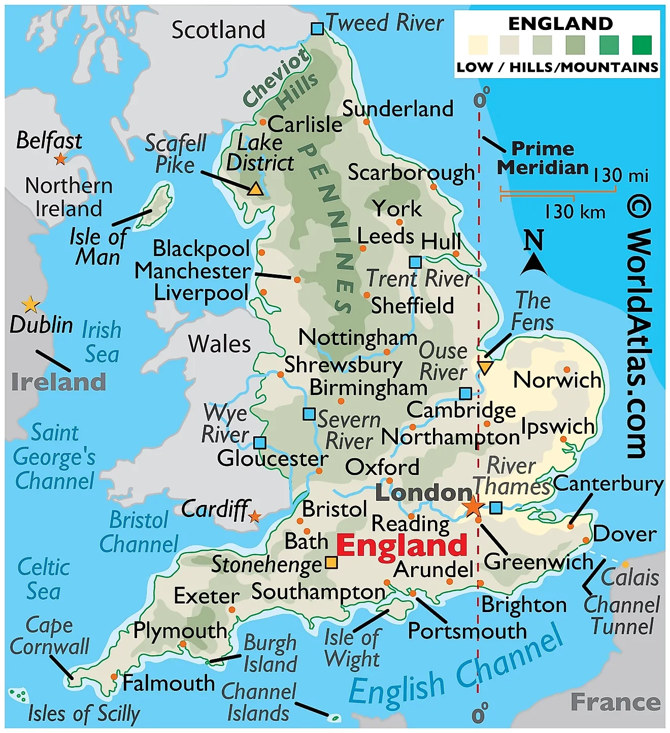 map of england cities