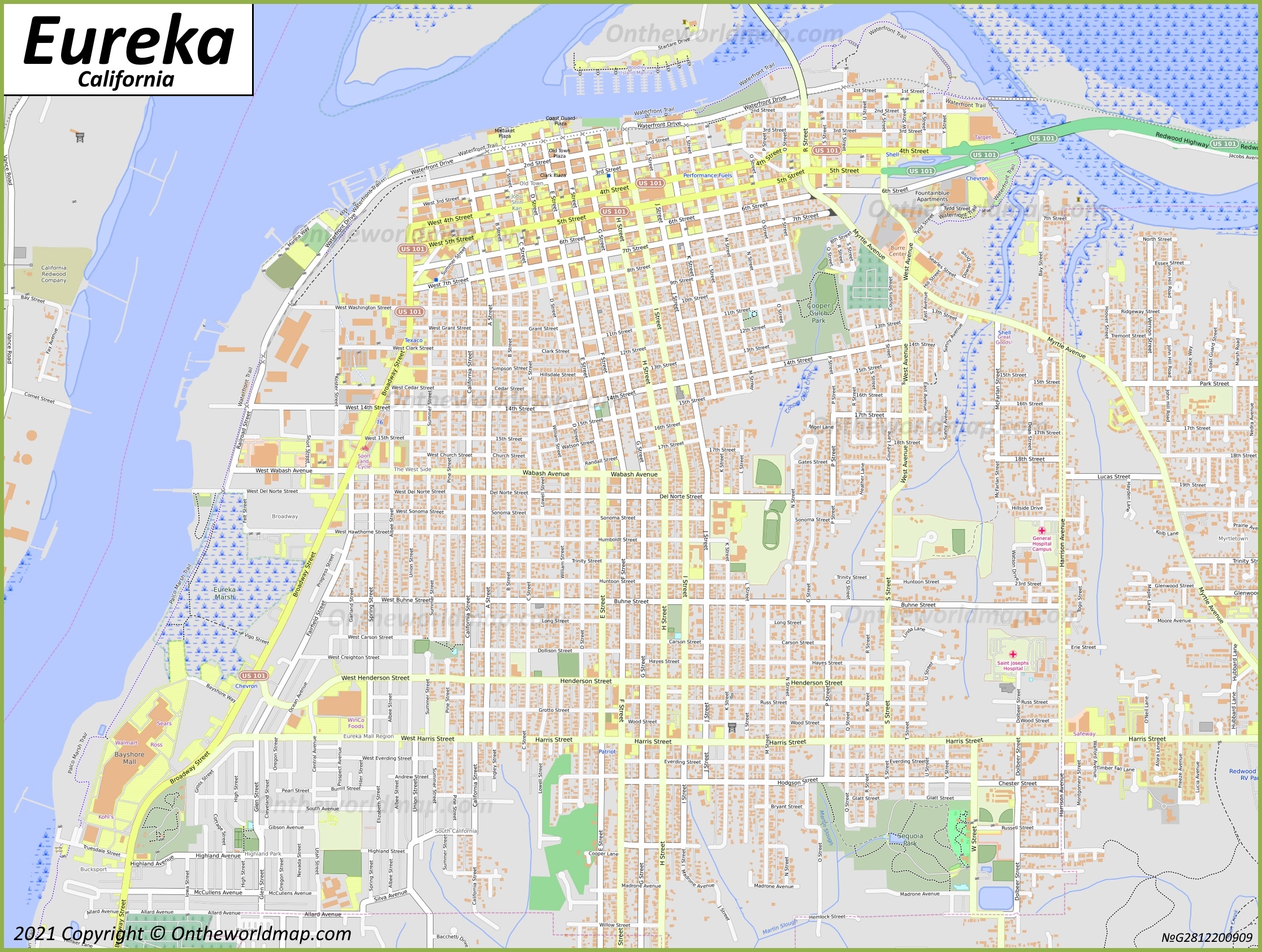 Eureka Map California U S Discover Eureka With Detailed Maps