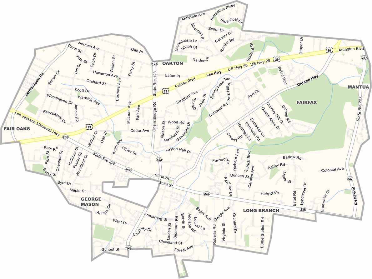 Fairfax City Map Virginia US County Maps