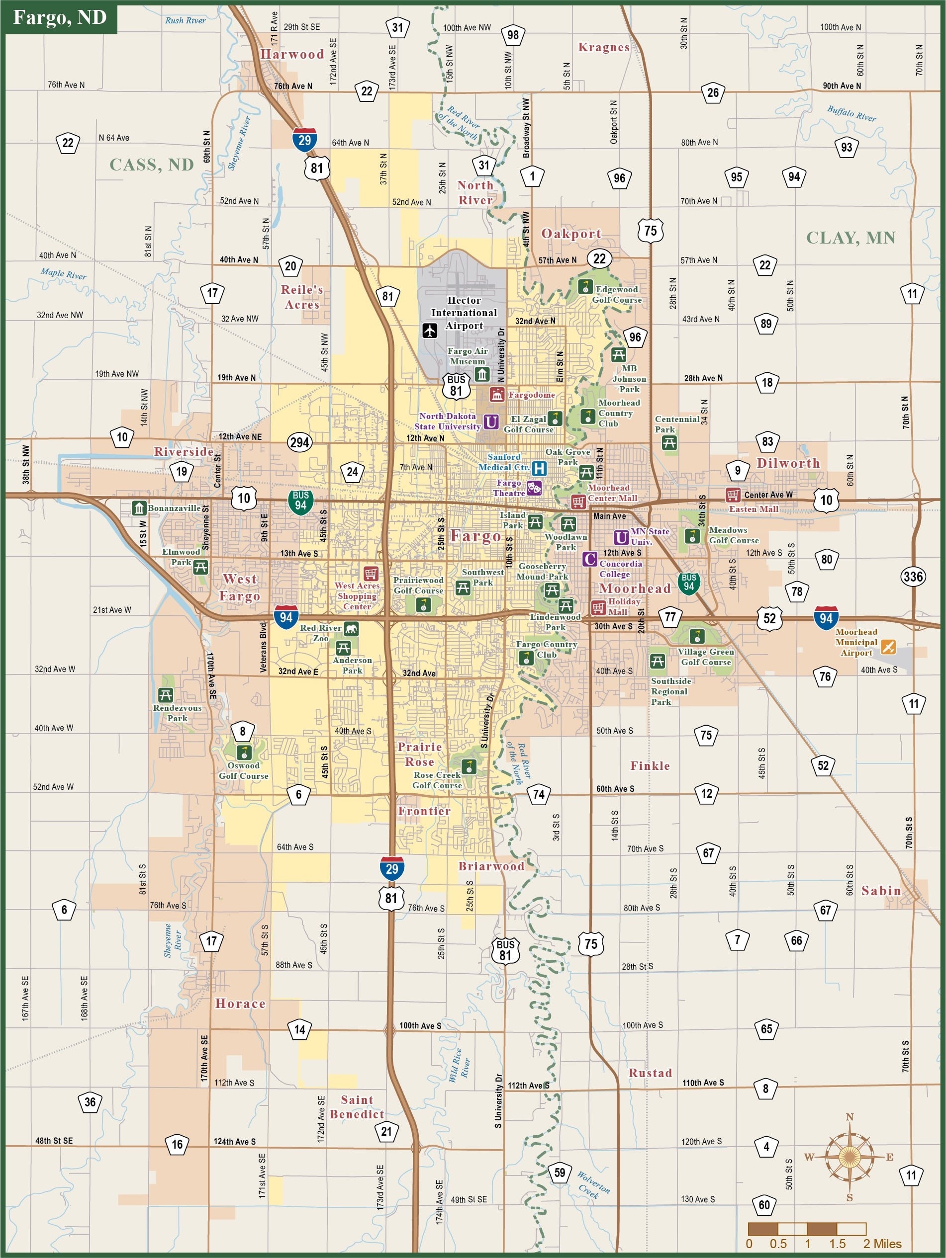 Fargo Metro Map Digital Vector Creative Force Fargo Metro Map Digital Vector Creative Force
